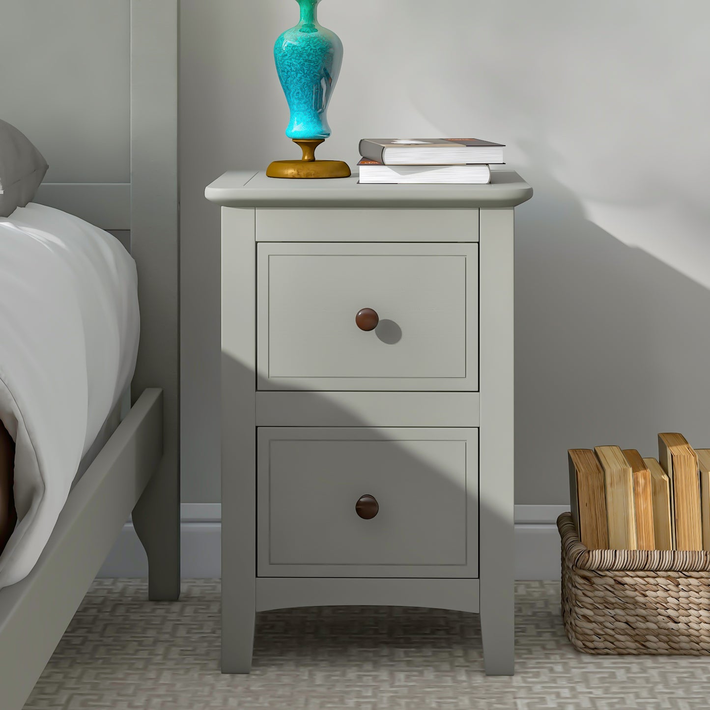Gray Solid Wood 5 Pieces King Bedroom Sets(bed+nightstand*2+chest+dresser)NEW