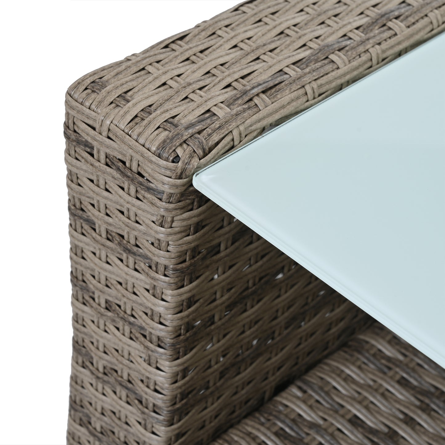 Patio Furniture, Outdoor Furniture, Seasonal PE Wicker Furniture, 6 Set Wicker Furniture With Tempered Glass Coffee Table