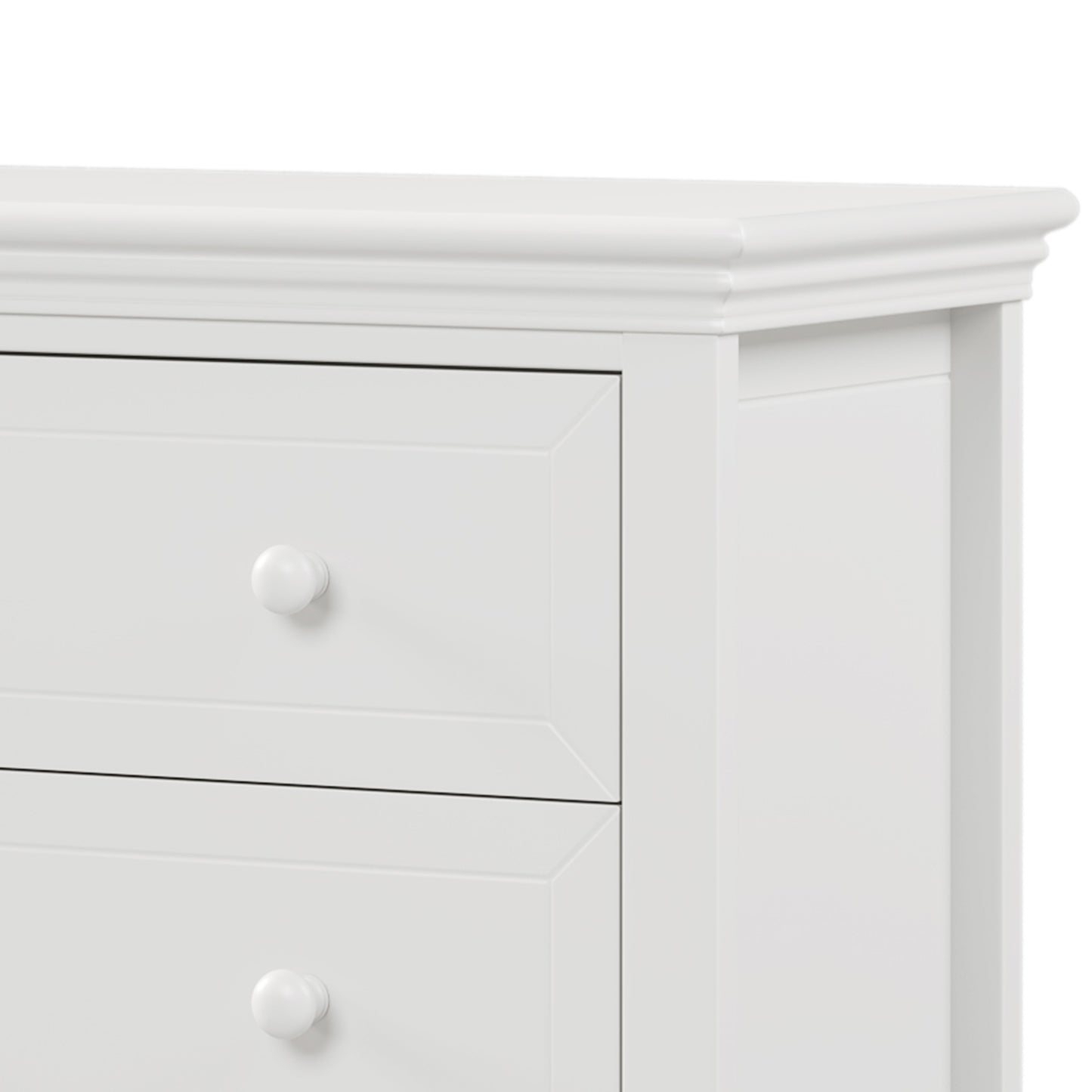 3 Pieces Traditional Concise Style White Bedroom Sets, Nightstand+Chest+Full Bed