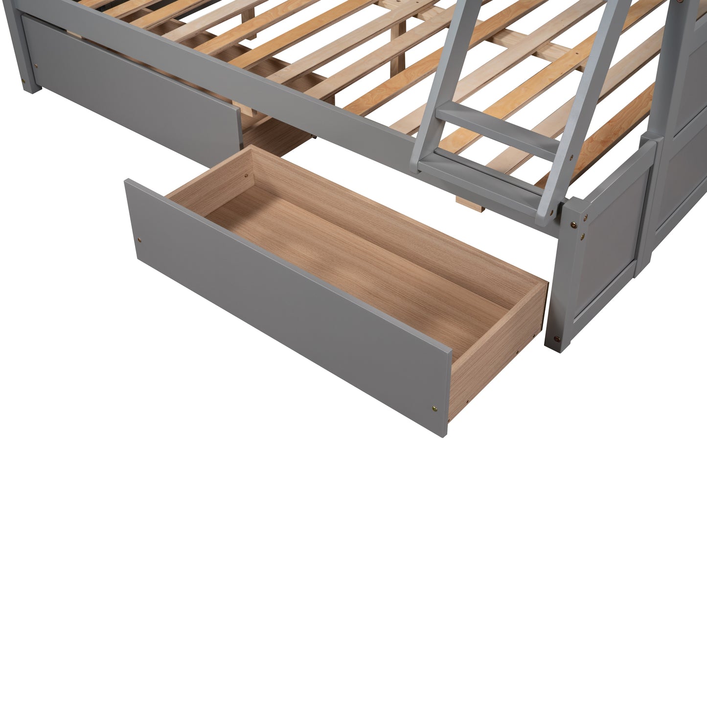 Twin over Full Bunk Bed with Storage - Gray(OLD SKU :LP000022AAE)