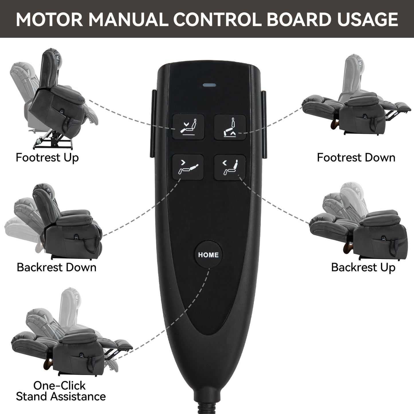 Dual Motor Infinite Position Up to 350 LBS Electric Medium size Grey Power Lift Recliner Chair with 8-Point Vibration Massage and Lumbar Heating