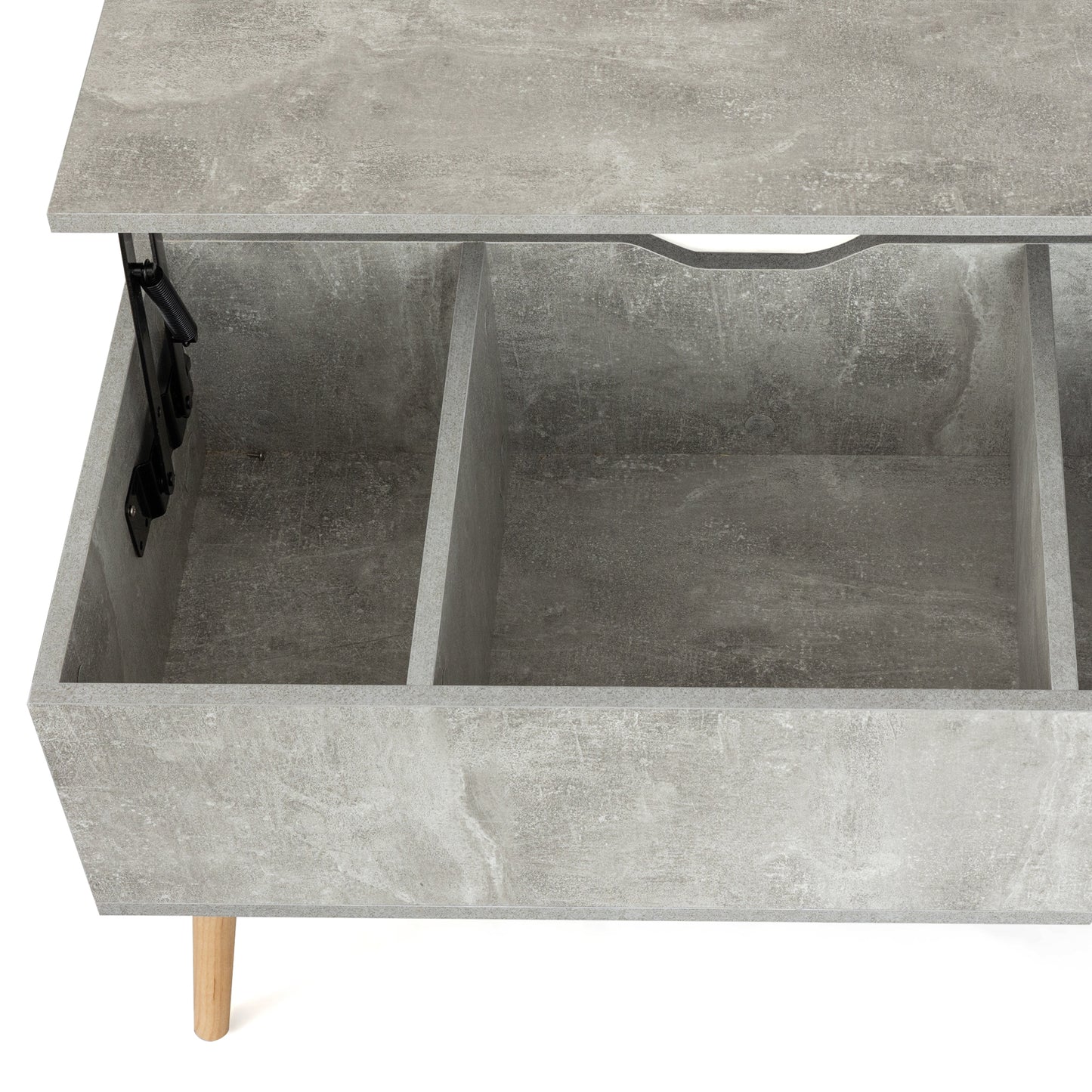 Solid wood legsCoffee Table,Accent Furniture Home Decor,Open Storage Shelf,Storage Coffee Table with Hidden Compartment and Adjustable Storage Shelf,LiftTabletopDiningTable for Living room Light Gray