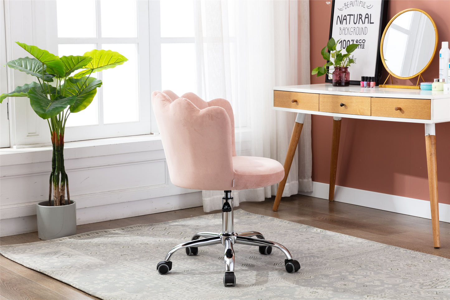 COOLMORE Swivel Shell Chair for Living Room/Bed Room, Modern Leisure office Chair Pink
