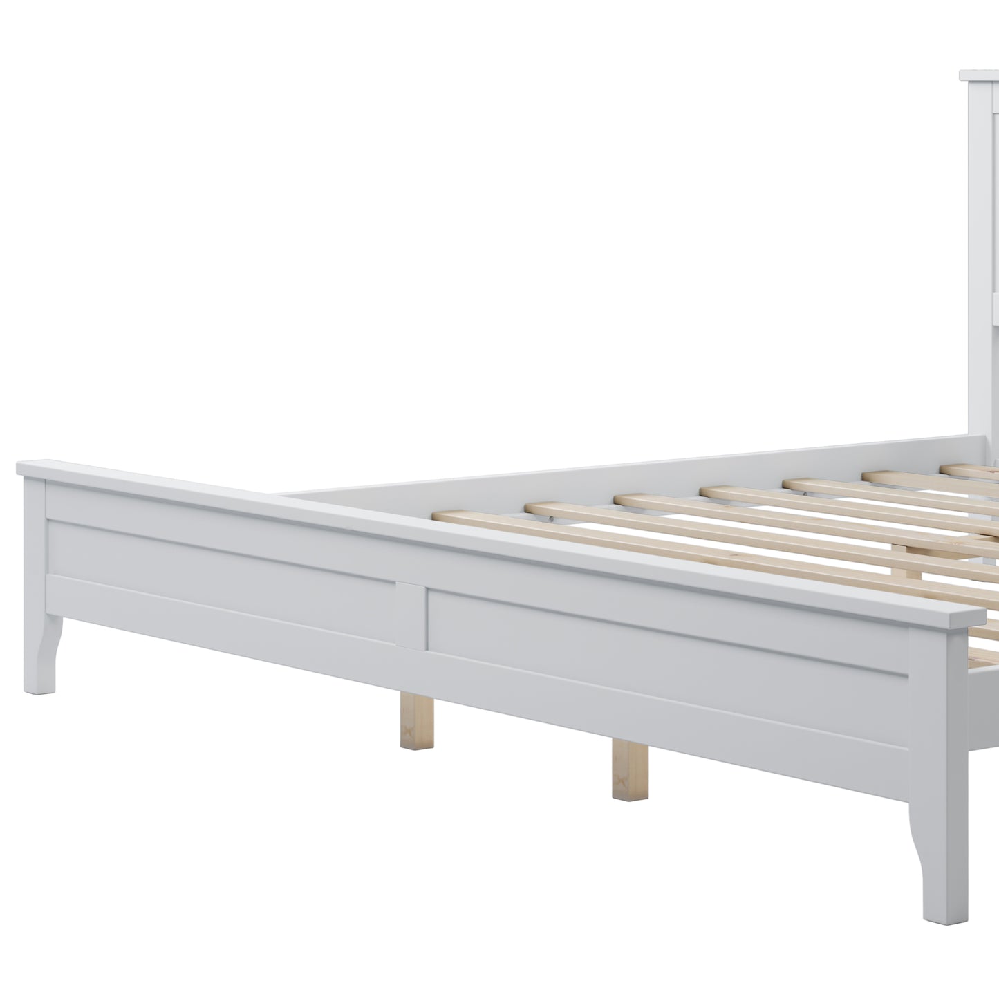 White Solid Wood 5 Pieces King Bedroom Sets(bed+nightstand*2+chest+dresser)