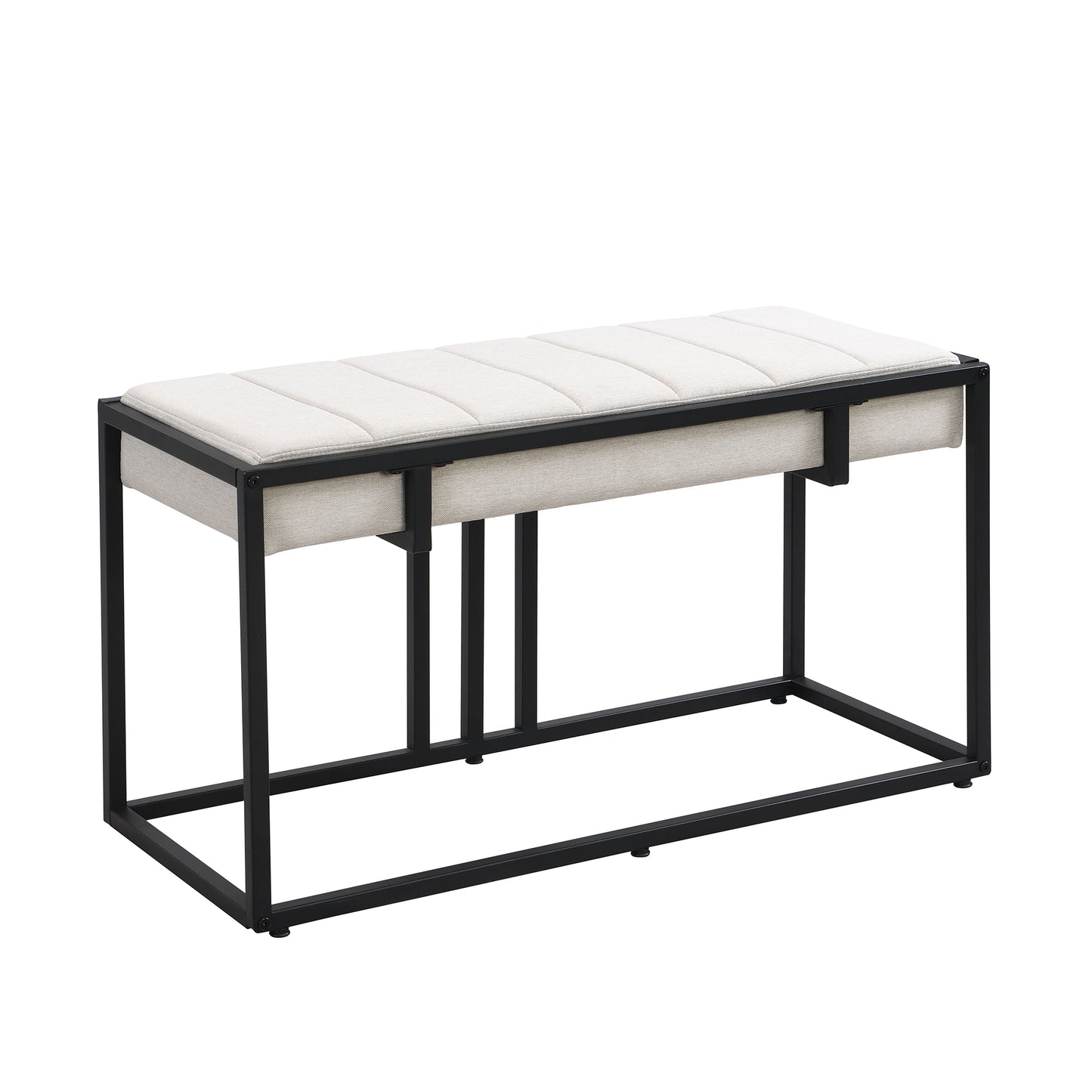 TOPMAX Modern Faux Marble 6-Piece Dining Table Set,60inch Metal Kitchen Table Set with Upholstered Dining Chairs and Bench, Black