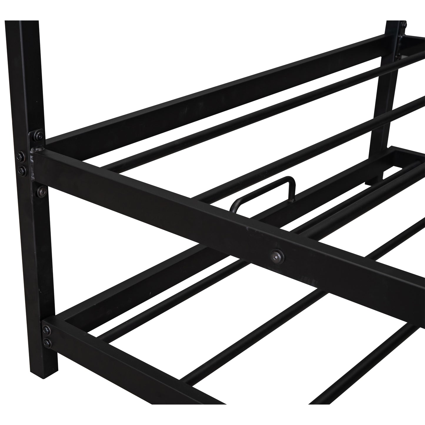 Metal House Bed With Trundle, Twin Size House Bed Black