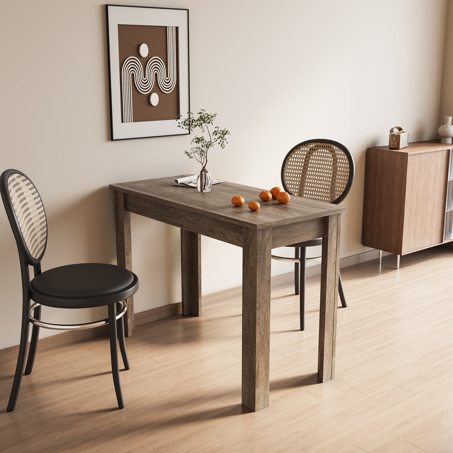 Kitchen Bar Table with Storage Shelves