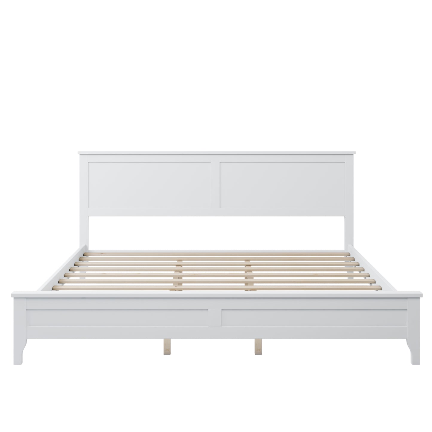 White Solid Wood 5 Pieces King Bedroom Sets(bed+nightstand*2+chest+dresser)