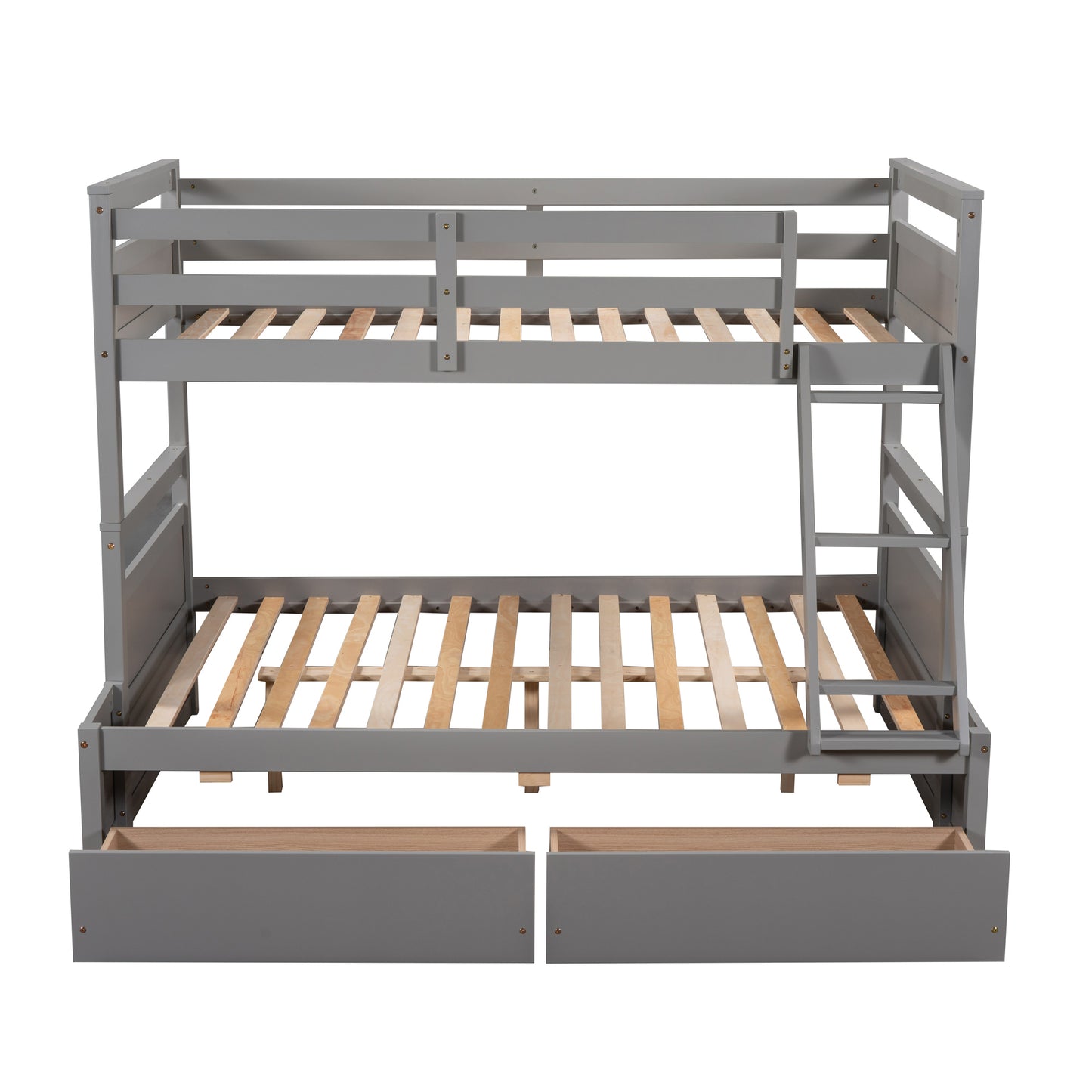 Twin over Full Bunk Bed with Storage - Gray(OLD SKU :LP000022AAE)