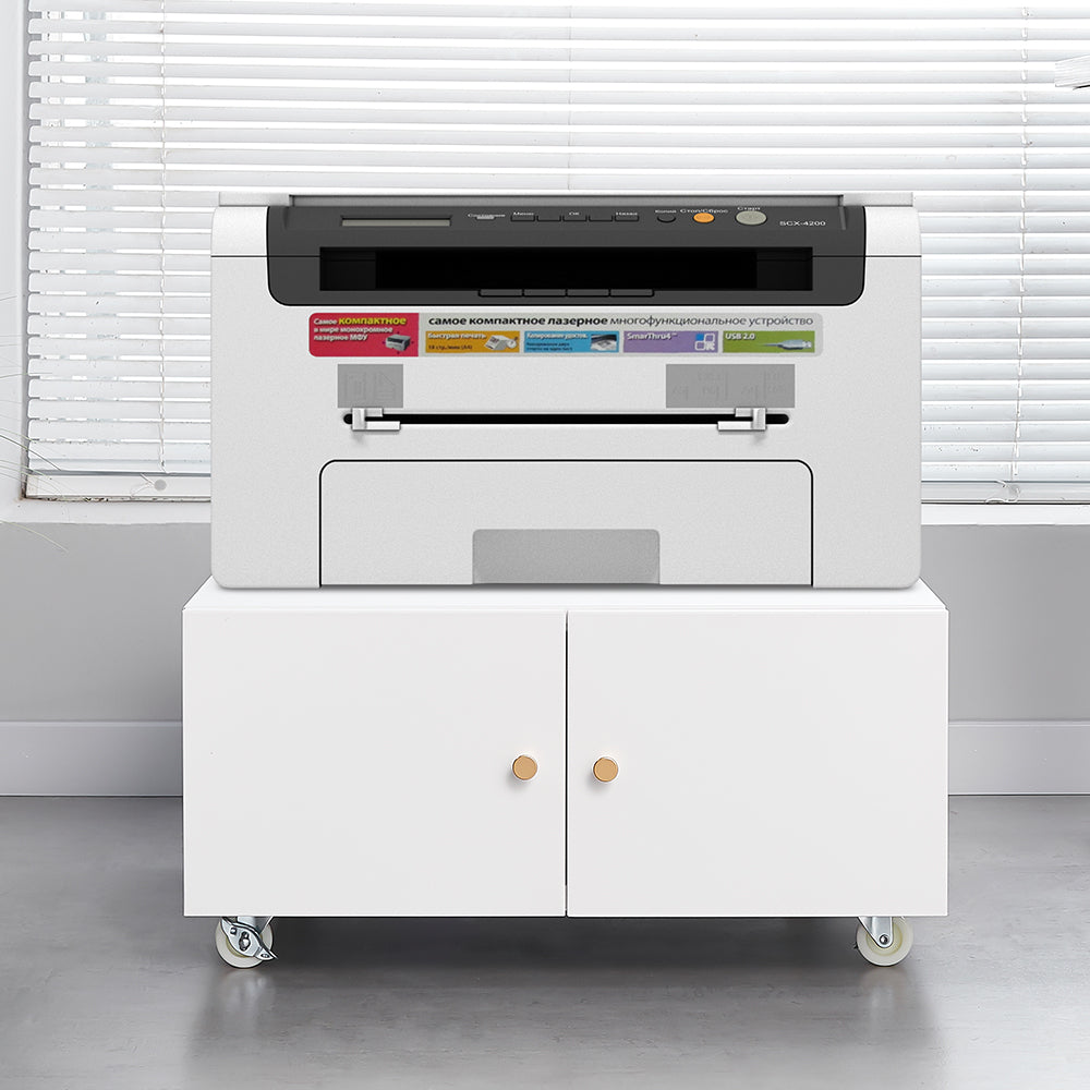 Office Copier File Cabinet, Mobile Lateral Filing Cabinet with 2 Door, Rolling File Cabinet, Printer Stand for Legal/Letter/A4 File