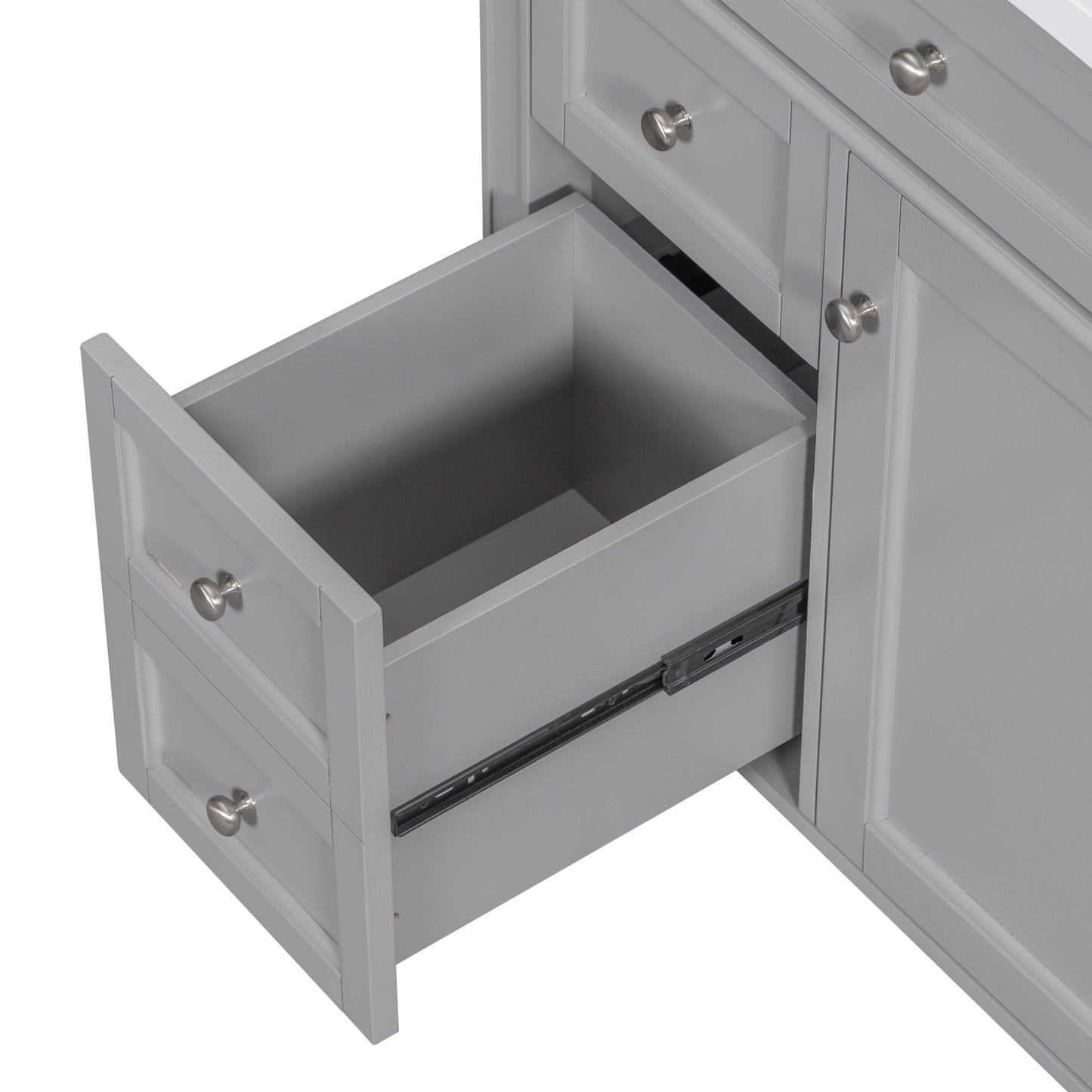 30'' Bathroom Vanity with Top Sink, Modern Bathroom Storage Cabinet with 2 Drawers and a Tip-out Drawer, Freestanding Vanity Set with Mirror Cabinet, Single Sink Bathroom Vanity