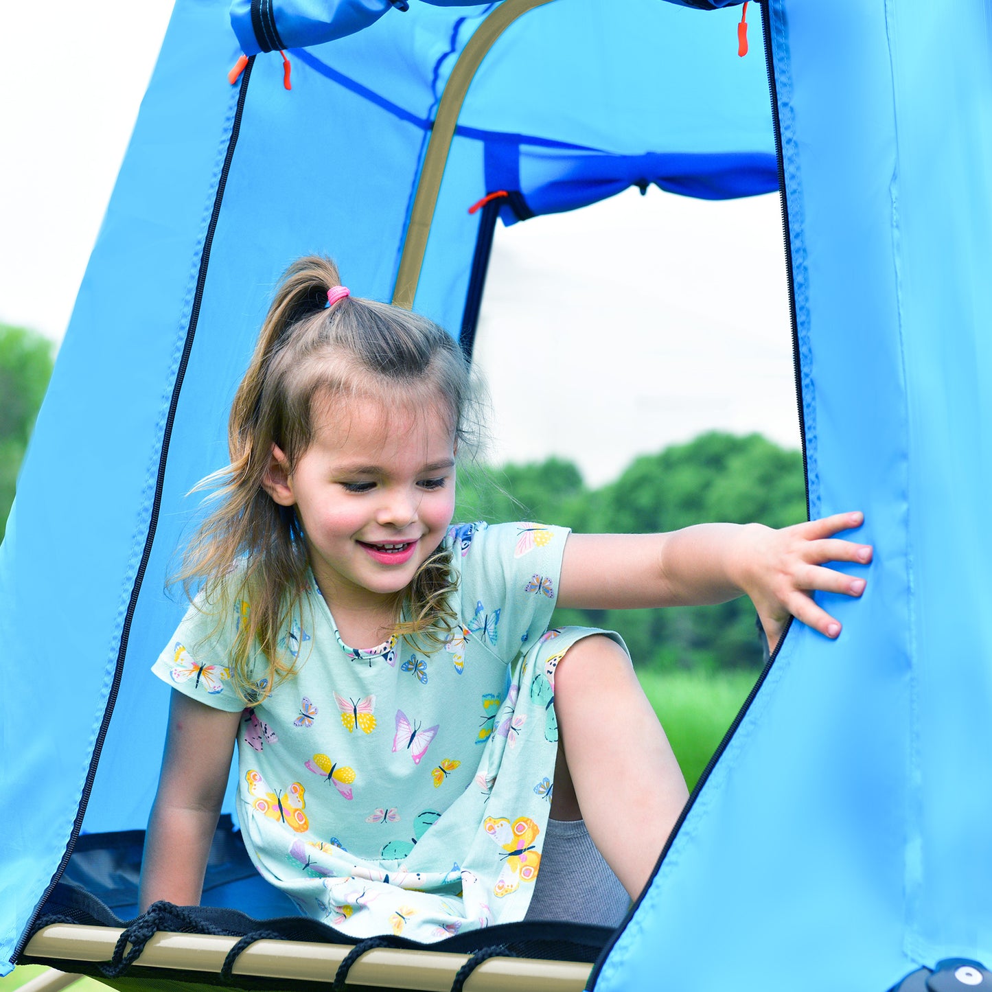 Kids Climbing Dome with Canopy and Playmat - 10 ft Jungle Gym Geometric Playground Dome Climber Play Center, Rust & UV Resistant Steel Supporting 1000 LBS