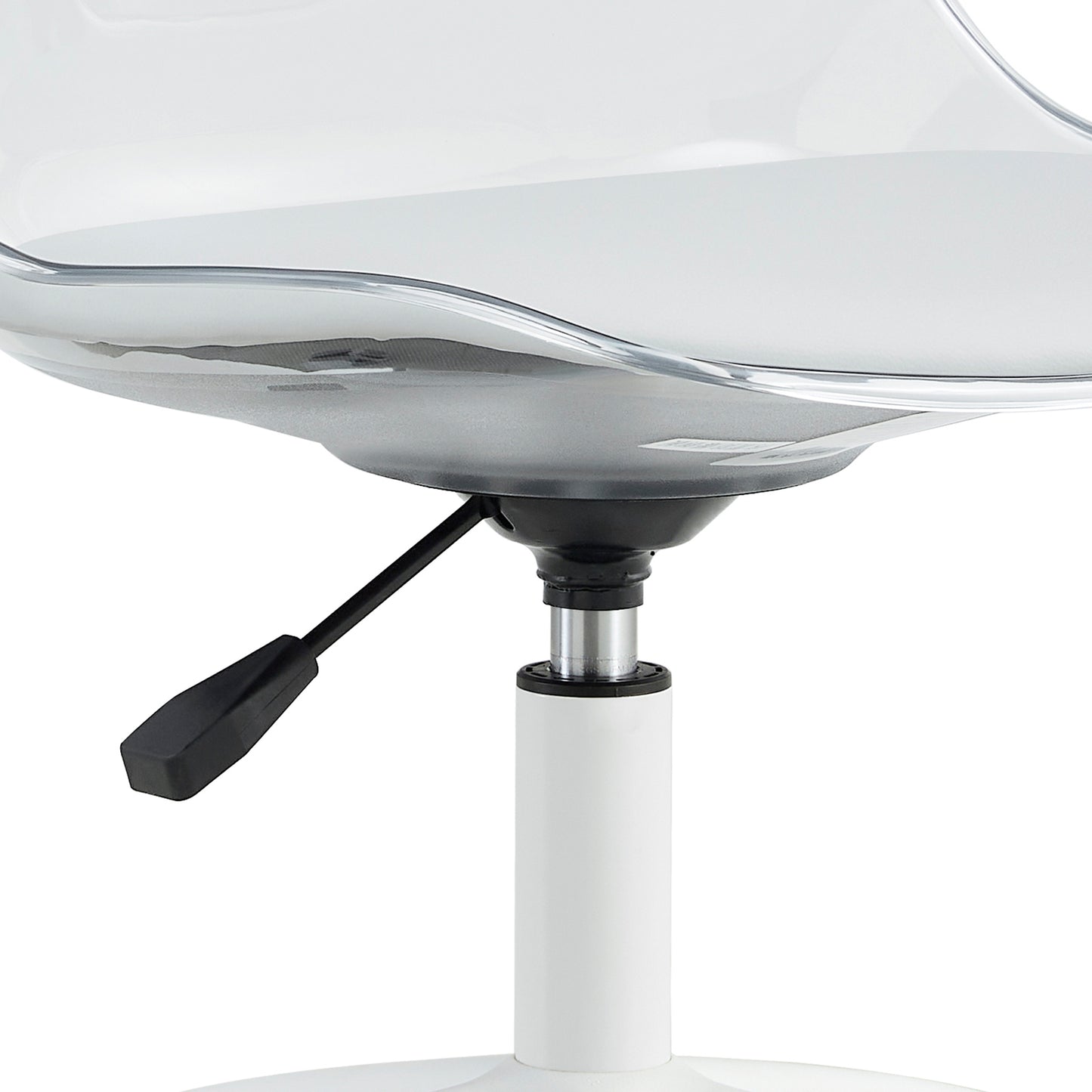 Modern Home Office Desk Chairs, Adjustable 360 °Swivel Chair Engineering Plastic Armless Swivel Computer Chair With Wheels for Living Room, Bed Room Office Hotel Dining Room and Transparent Color
