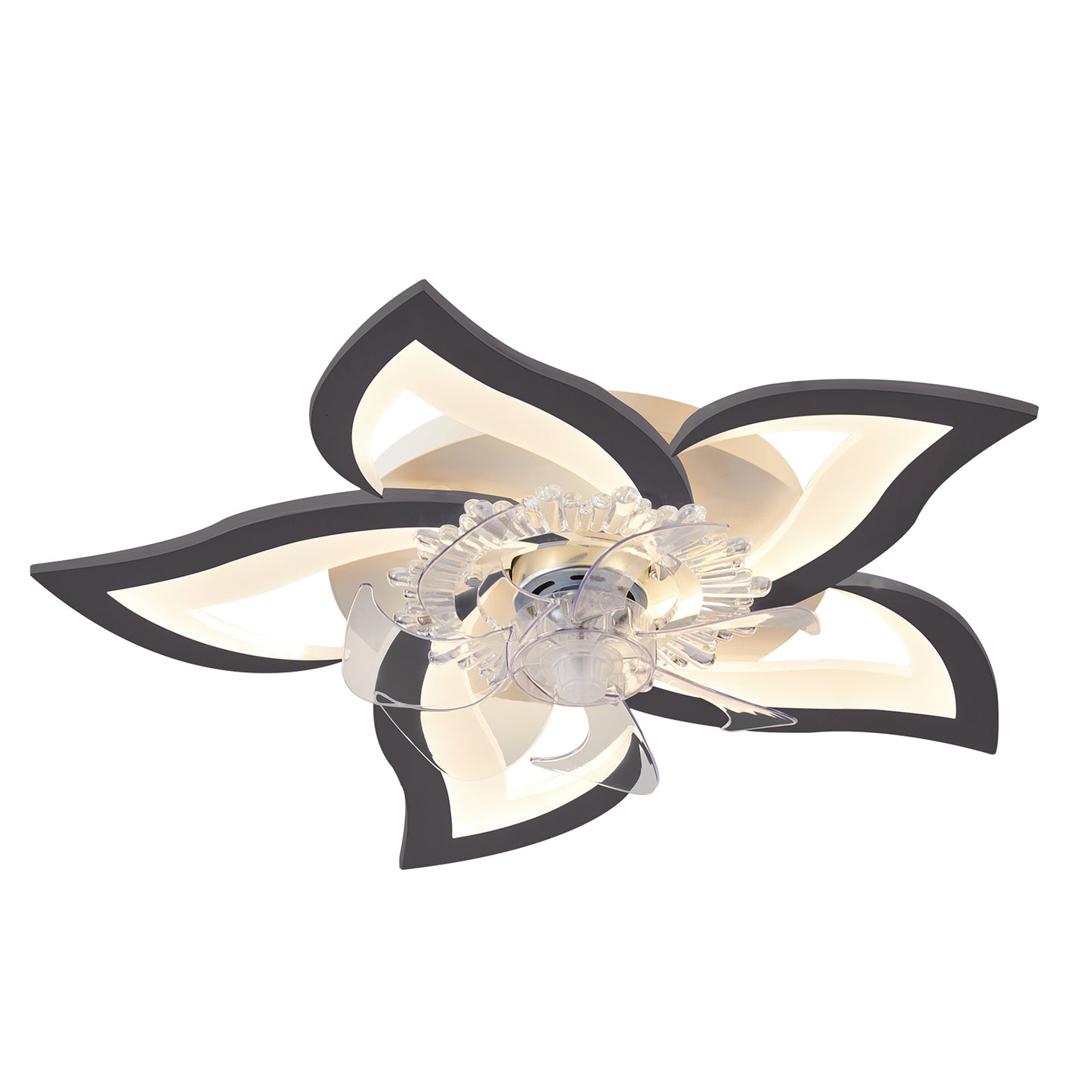 27In Ceiling Fan with Lights Remote Contro Dimmable LED,6 Gear Wind Speed Fan Light