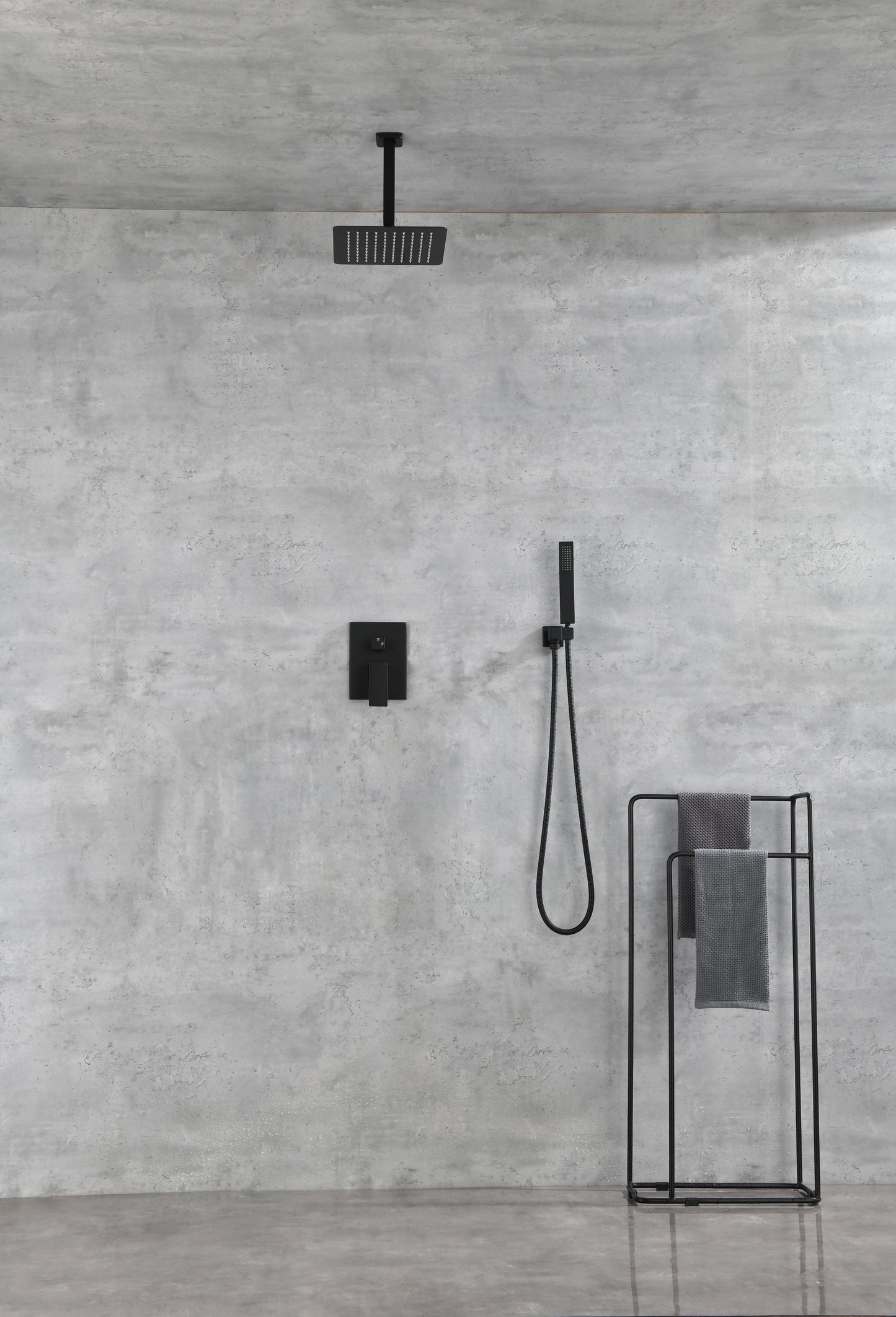 Ceiling Mounted Shower System Combo Set with Handheld and 12"Shower head