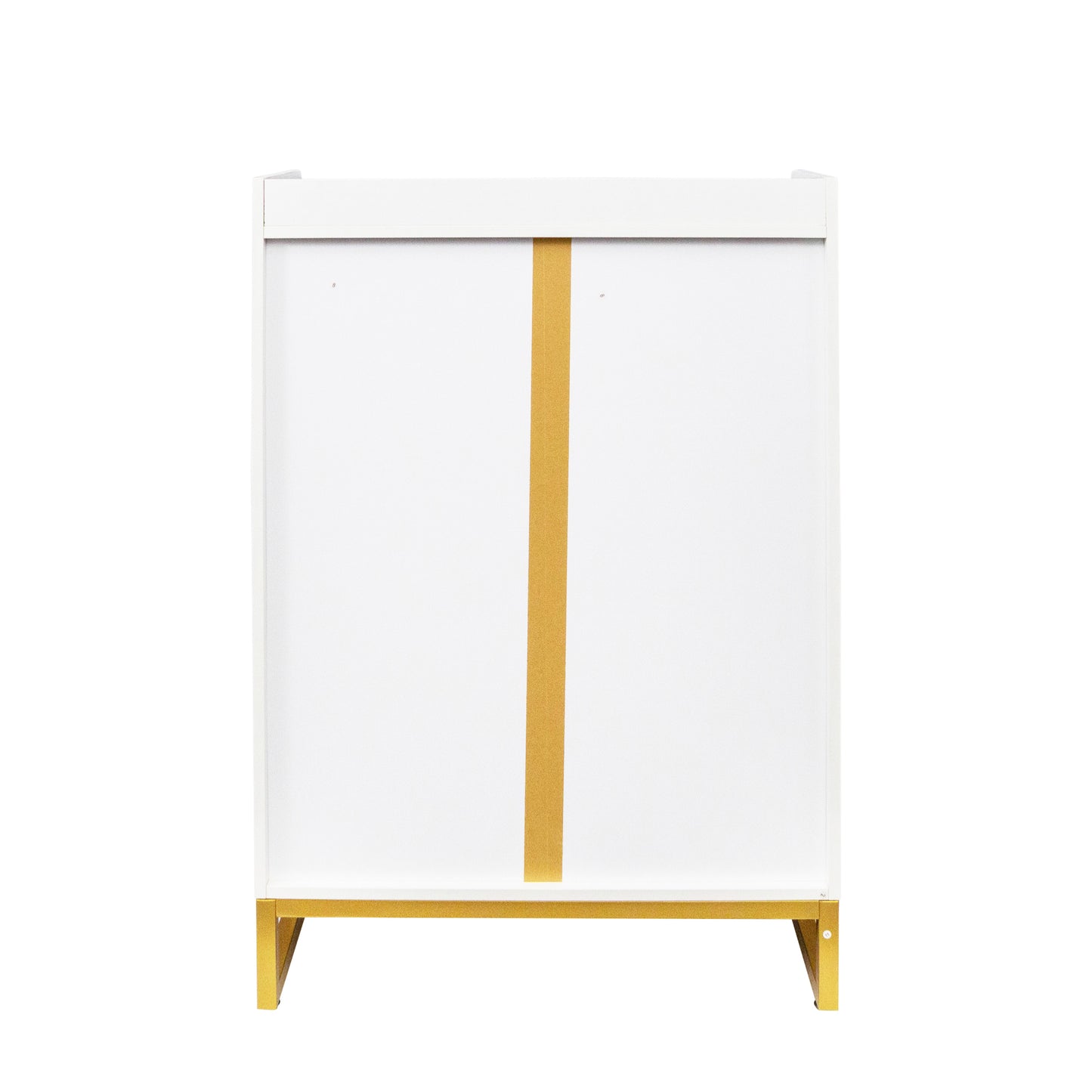 Shoe Cabinet with Doors, White Gold 6-Tiers Shoe Storage Cabinet for Entryway, Modern Free Standing Shoe Cabinet Storage Organizer for Living Room, Bedroom,Closet