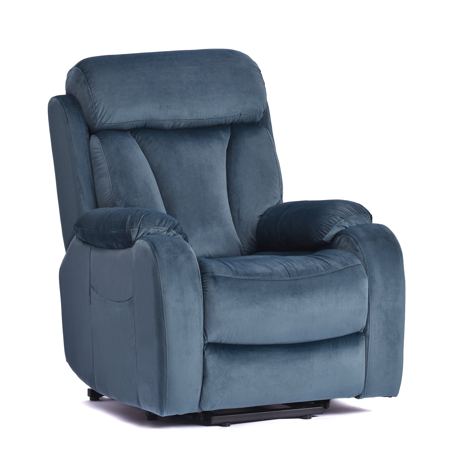 Lift Chair Recliner for Elderly Power Remote Control Recliner Sofa Relax Soft Chair Anti-skid Australia Cashmere Fabric Furniture Living Room (Navy Blue)