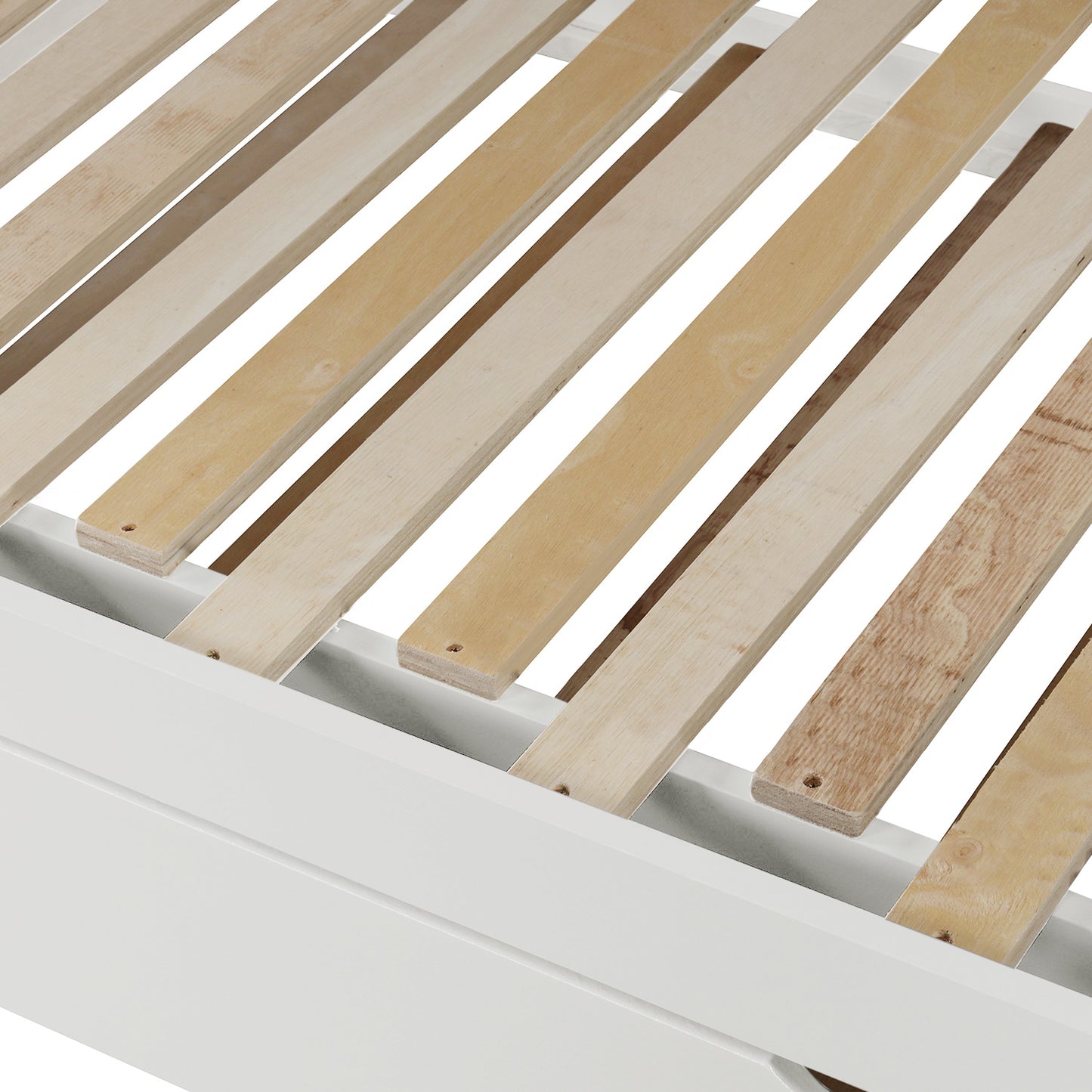 Twin over Twin/King (Irregular King Size) Bunk Bed with Twin Size Trundle, Extendable Bunk Bed (White)(OLD SKU :LP000032AAK)