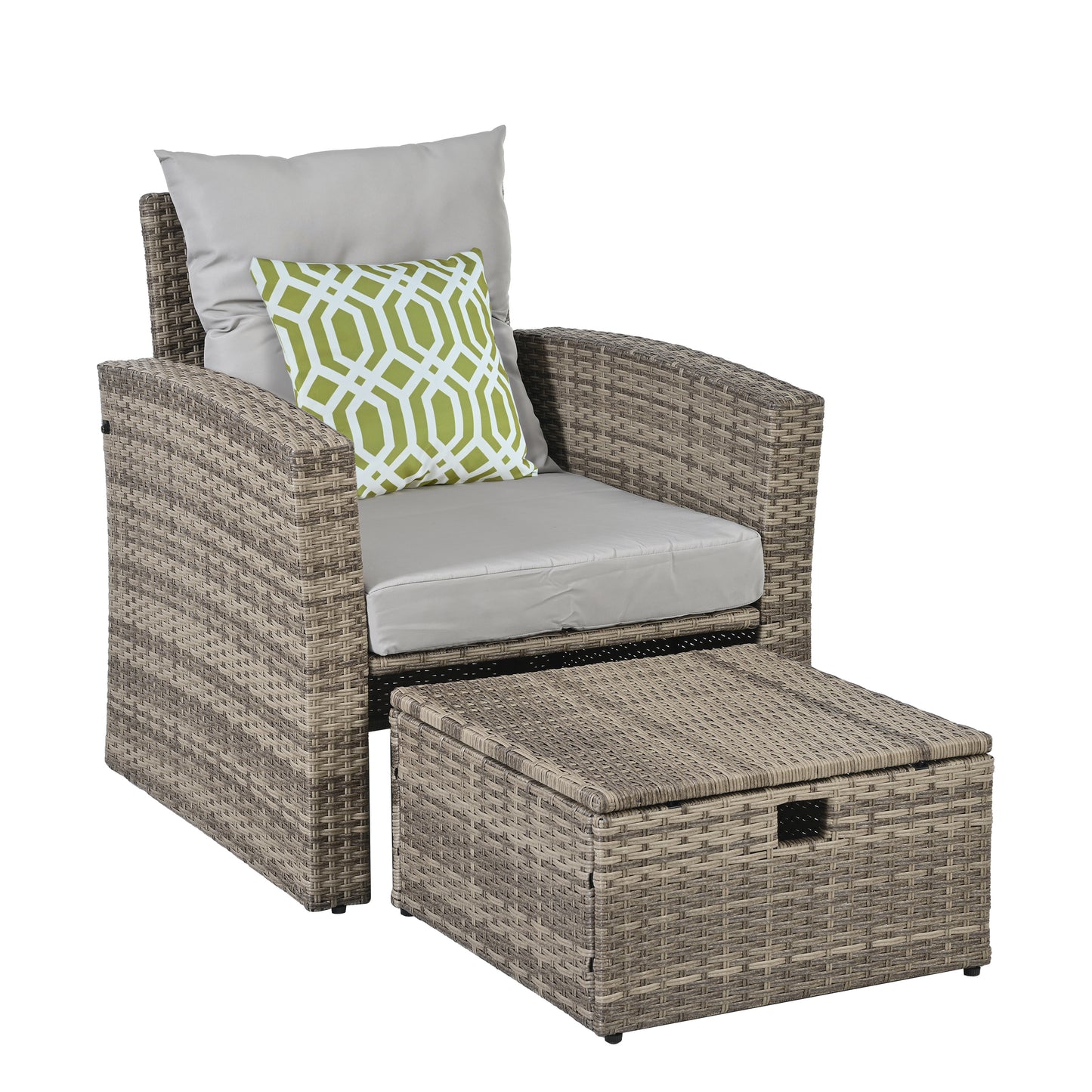 Patio Furniture, Outdoor Furniture, Seasonal PE Wicker Furniture, 6 Set Wicker Furniture With Tempered Glass Coffee Table