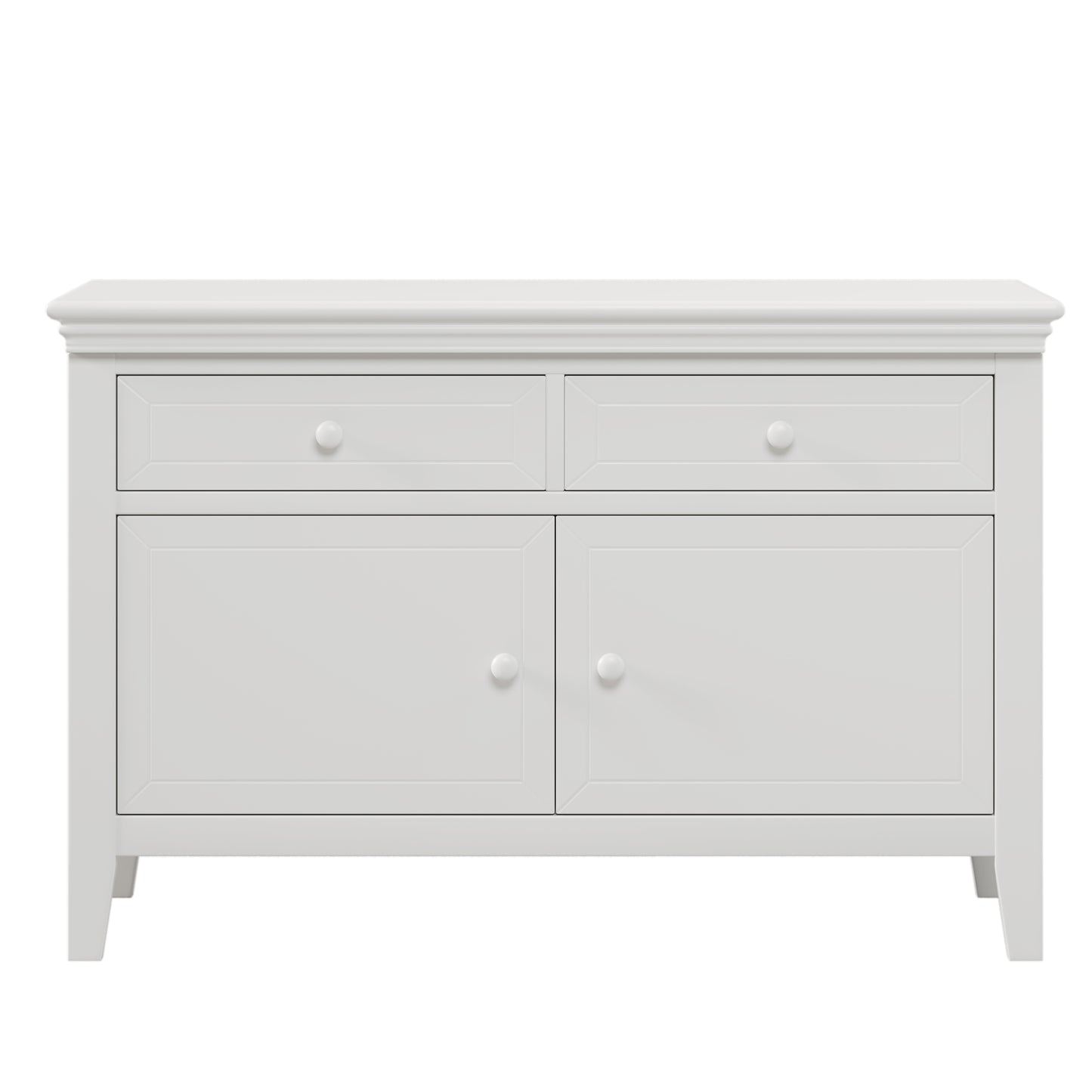 6 Pieces Traditional Concise Style White Bedroom Sets, Nightstand*2+ Chest+ Dresser+ Mirror+ Full Bed
