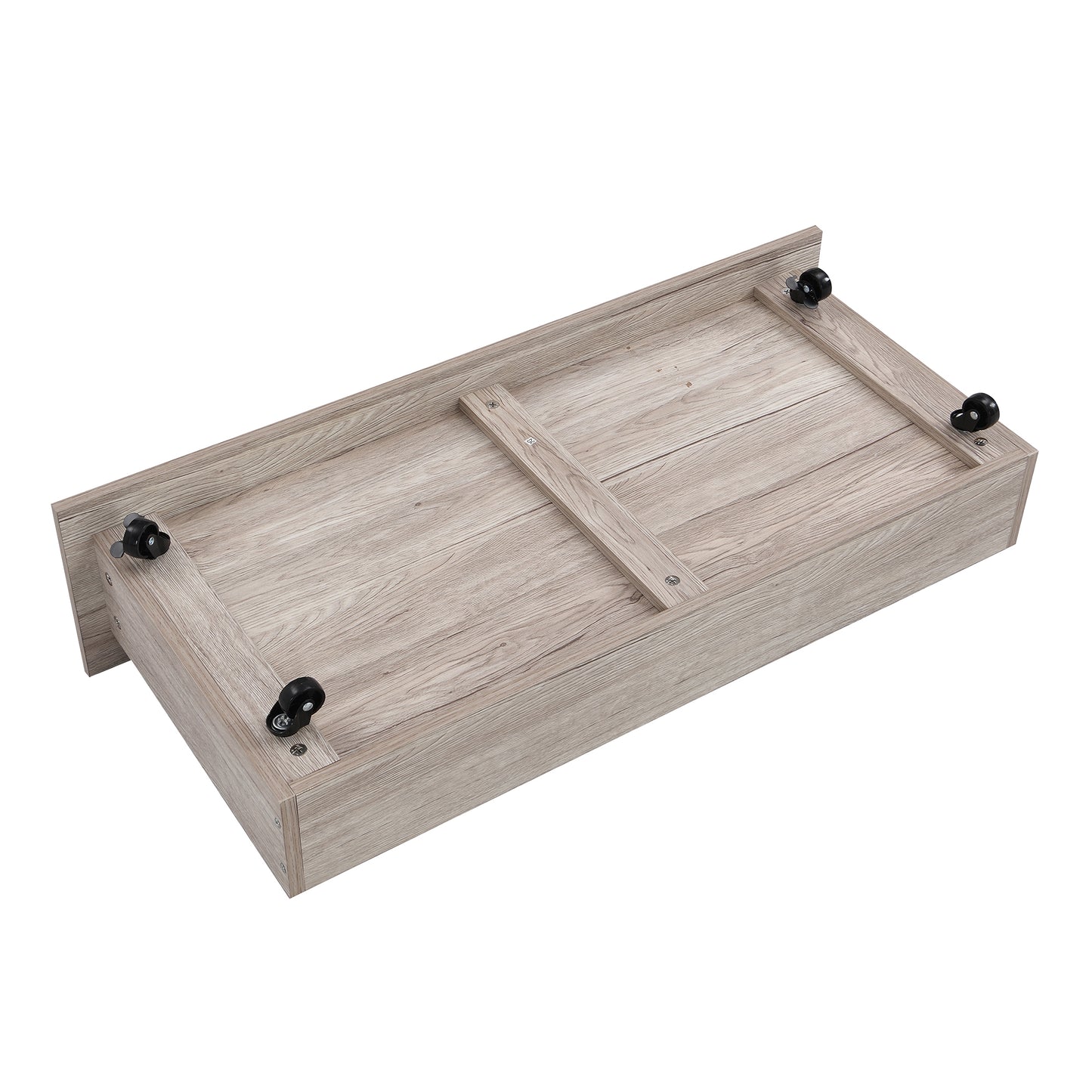 Full Size Metal Platform Bed Frame with Four Drawers,Sockets and USB Ports ,Slat Support No Box Spring Needed White