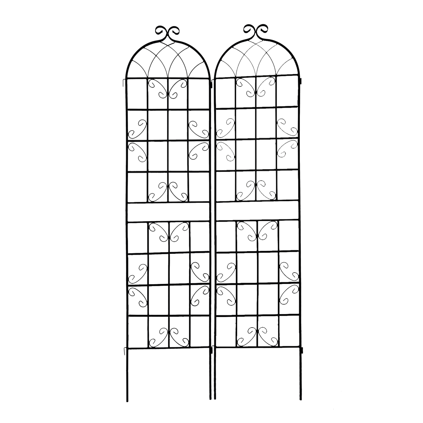 2 Pack Metal Garden Trellis 86.7" x 19.7" Rustproof Trellis for Climbing Plants Outdoor Flower Support Black