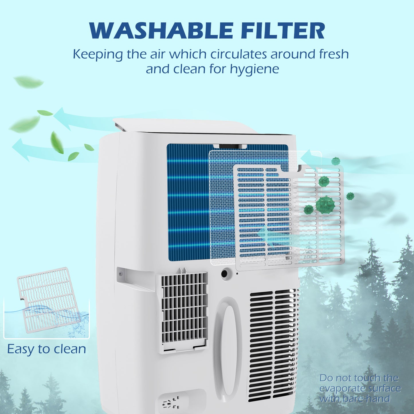HOMCOM 12,000 BTU Portable Air Conditioner for Rooms Up to 549 Sq. Ft., 5-in-1 AC Unit Dehumidifier Fan Auto Sleep with Remote, 24H Timer On/Off, Window Mount Kit