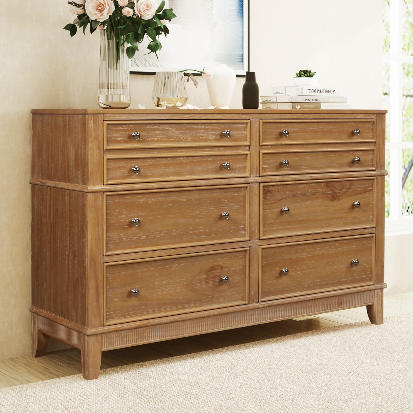 Hazel 6 Drawers Dresser Solid Wood