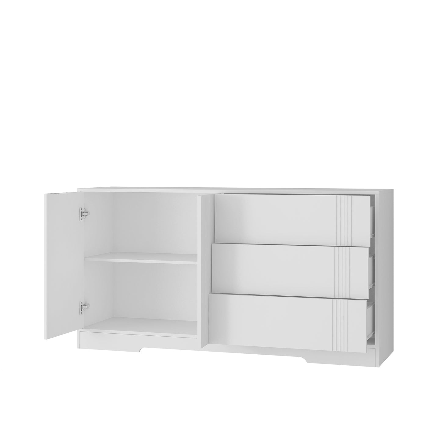 Sideboard Buffet Cabinet with Storage, Modern Kitchen Buffet Storage Cabinet with Drawer and Doors,  Large Coffee Bar with Adjustable Shelves for Kitchen