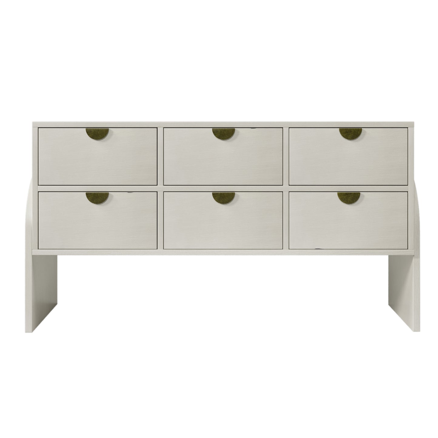 Retro Style Rubber Wood Venner Three-Drawer Dresser Sideboard Cabinet Console Table Sofa Table Ample Storage Spaces for Living Room, Children's Room, Adult Room, Antique White