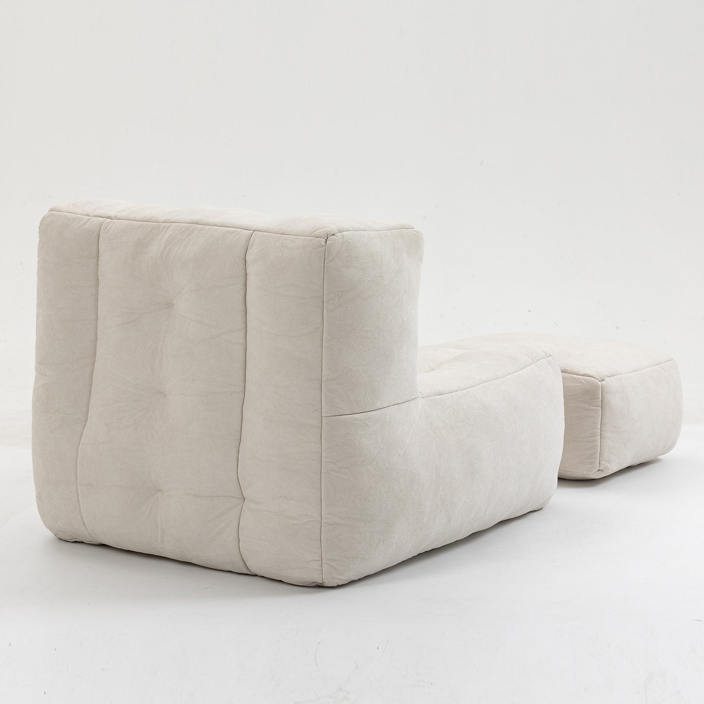 Fluffy bean bag chair, comfortable bean bag for adults and children, super soft lazy sofa chair with memory foam and ottoman, indoor modern focus bean bag chair for living room, bedroom, apartment