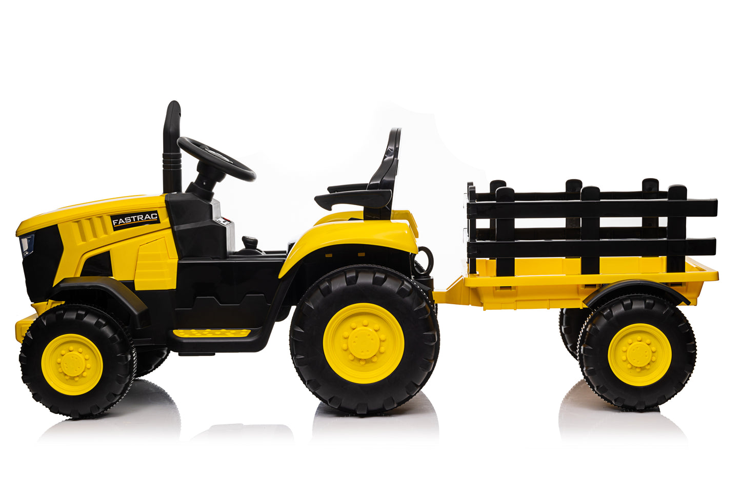 Ride on Tractor, 12 V Battery Powered Electric Vehicle Toy w/Remote Control,music, LED Lights, Removable trailer bucket, Safety Belt