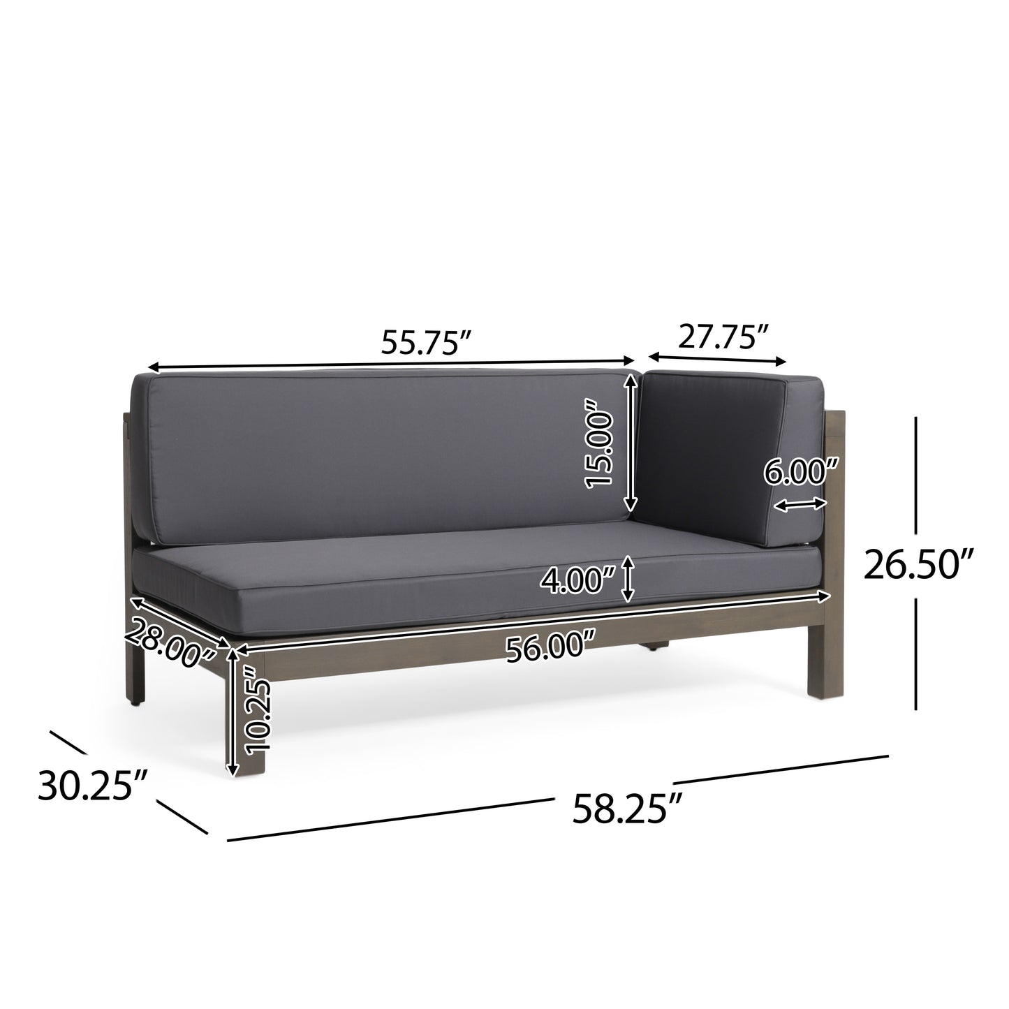 BRAVA X-BACK RIGHT CORNER BENCH OF SET 2