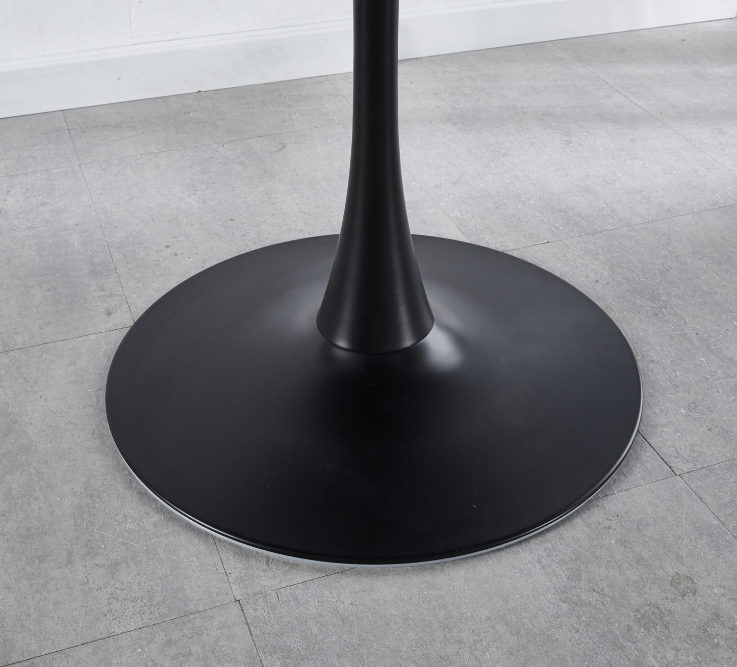 31.5"Black Tulip Table Mid-century Dining Table for 2-4 people With Round Mdf Table Top, Pedestal Dining Table, End Table Leisure Coffee Table