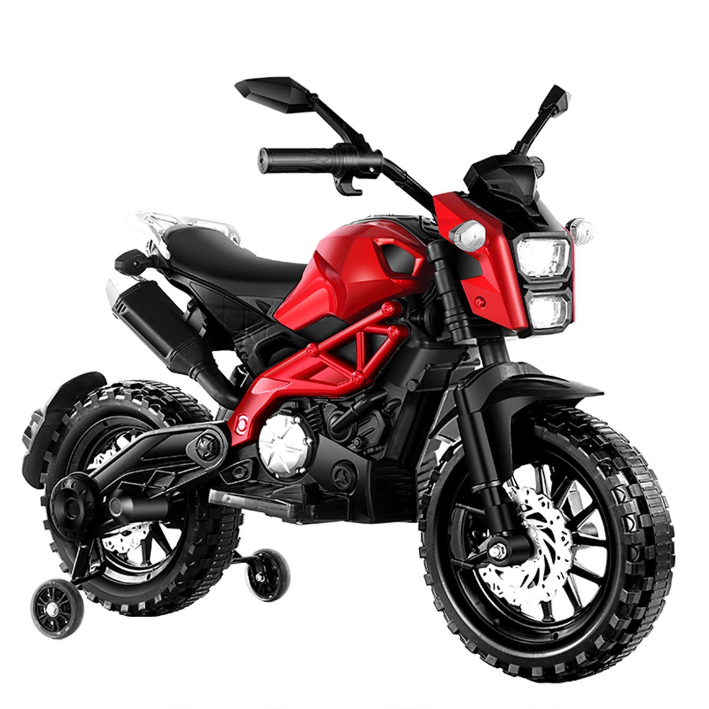 Electric Motorcycle for Kids, kids ride on  motorcycle, Tamco 12V  Electric Dirt  Bike with Training Wheels, Hand Racing   Foot Brake,PU seat,   Ride on Motorcycle for  3~6 years Boys Girls gift