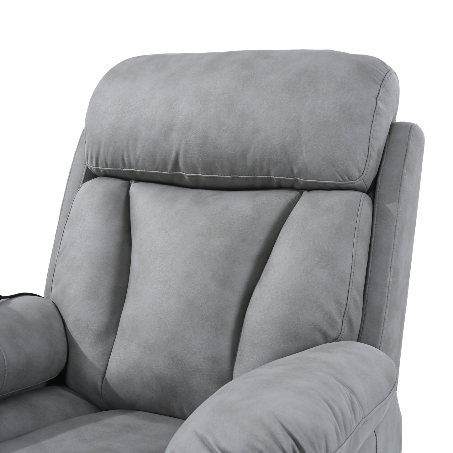 Electric Power Lift Recliner Chair for Elderly, Fabric Recliner Chair for Seniors, Home Theater Seating,Living Room Chair,Side Pocket, Remote Control (Light Gray)