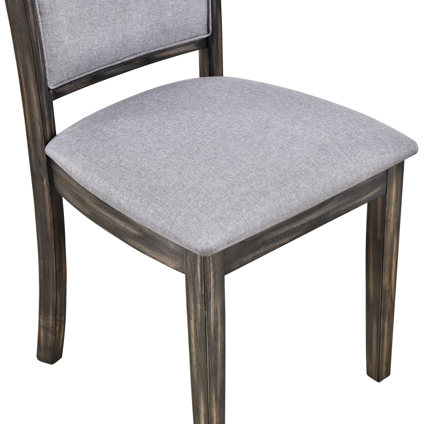 TOPMAX 7-Piece Updated 76.9inch Extendable Trestle Dining Table Set with Removable Leaf, Kitchen Table Set with Upholstered Side Chair and Arm Chair, Set of 6, Grey