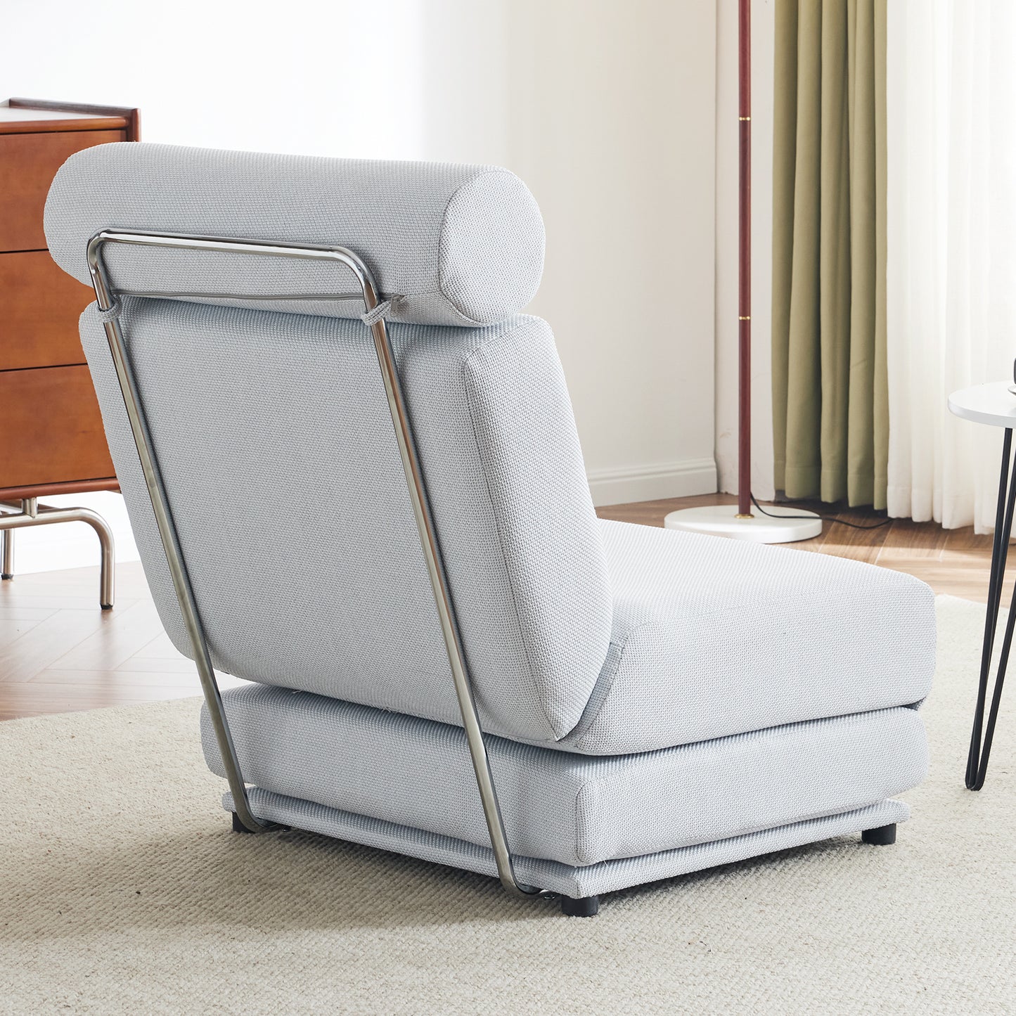 Single Sofa Chair Foldable Single Sofa Bed with Pillow,Portable Foldable Sofa Bed,Leisure Sofa Chair,Easy to Store,Made of Breathable and Wearable Linen