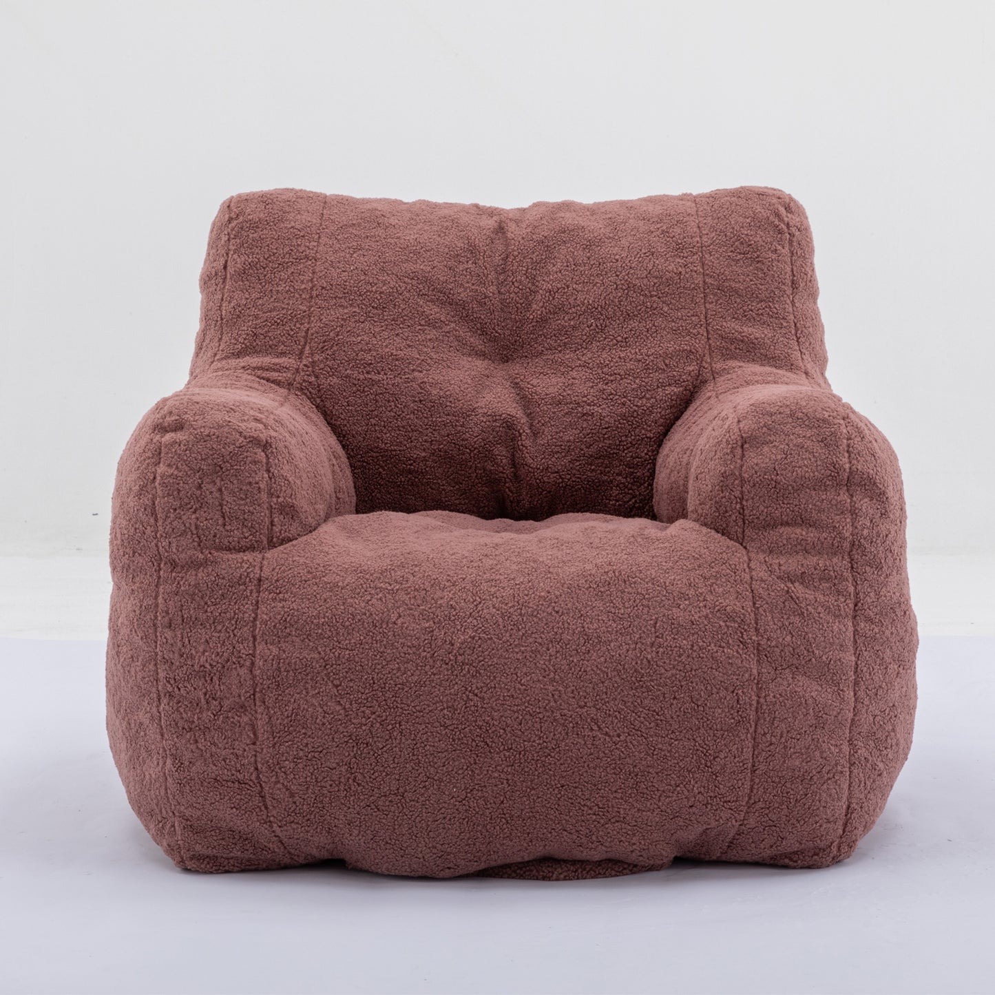Bean Bag Chair for Kids, Teens, and Adults, 38in Soft Tufted Foam Bean Bag Sofa With Teddy Fabric