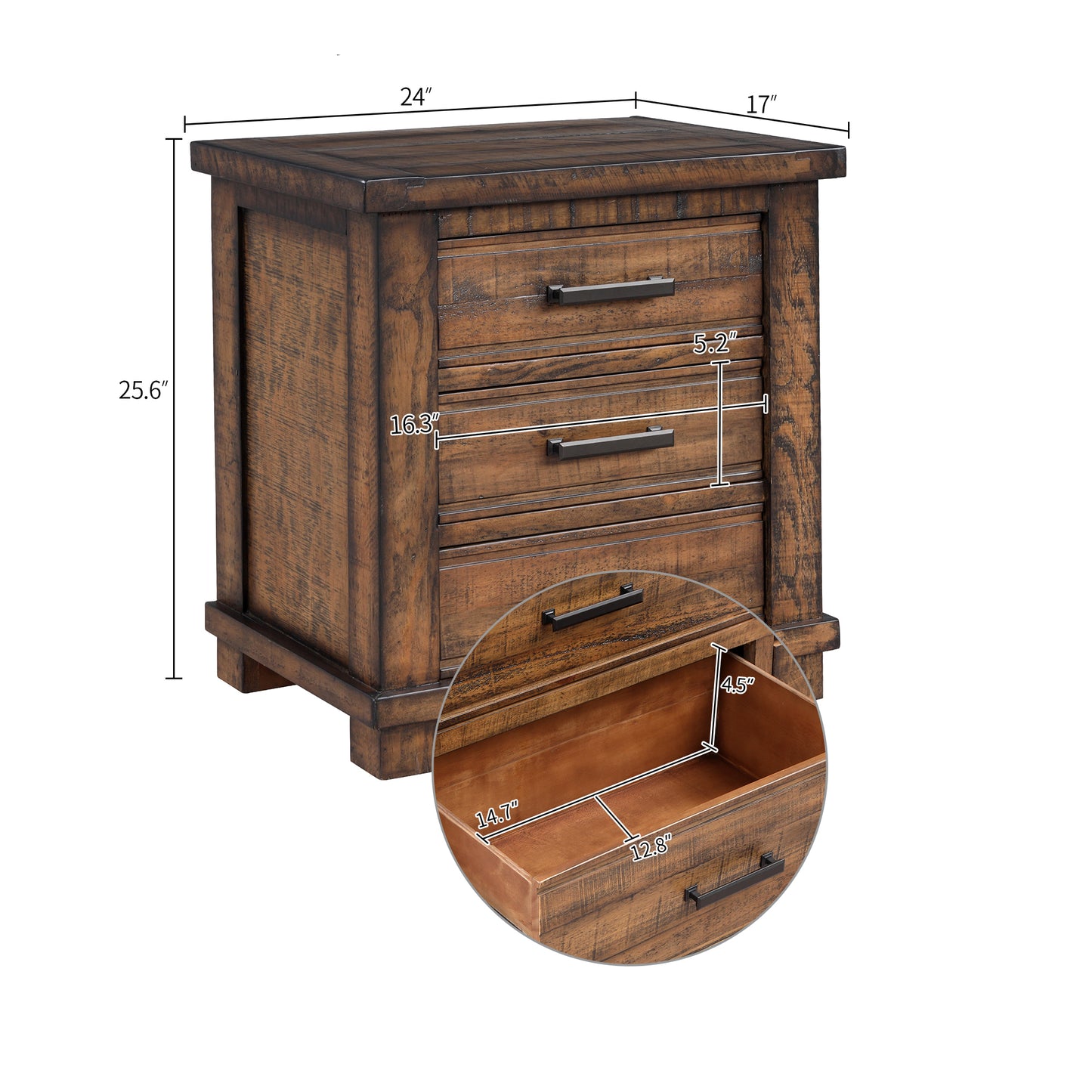 Rustic Reclaimed Solid Wood Framhouse 3 Pieces Storage Queen Bedroom Sets,new