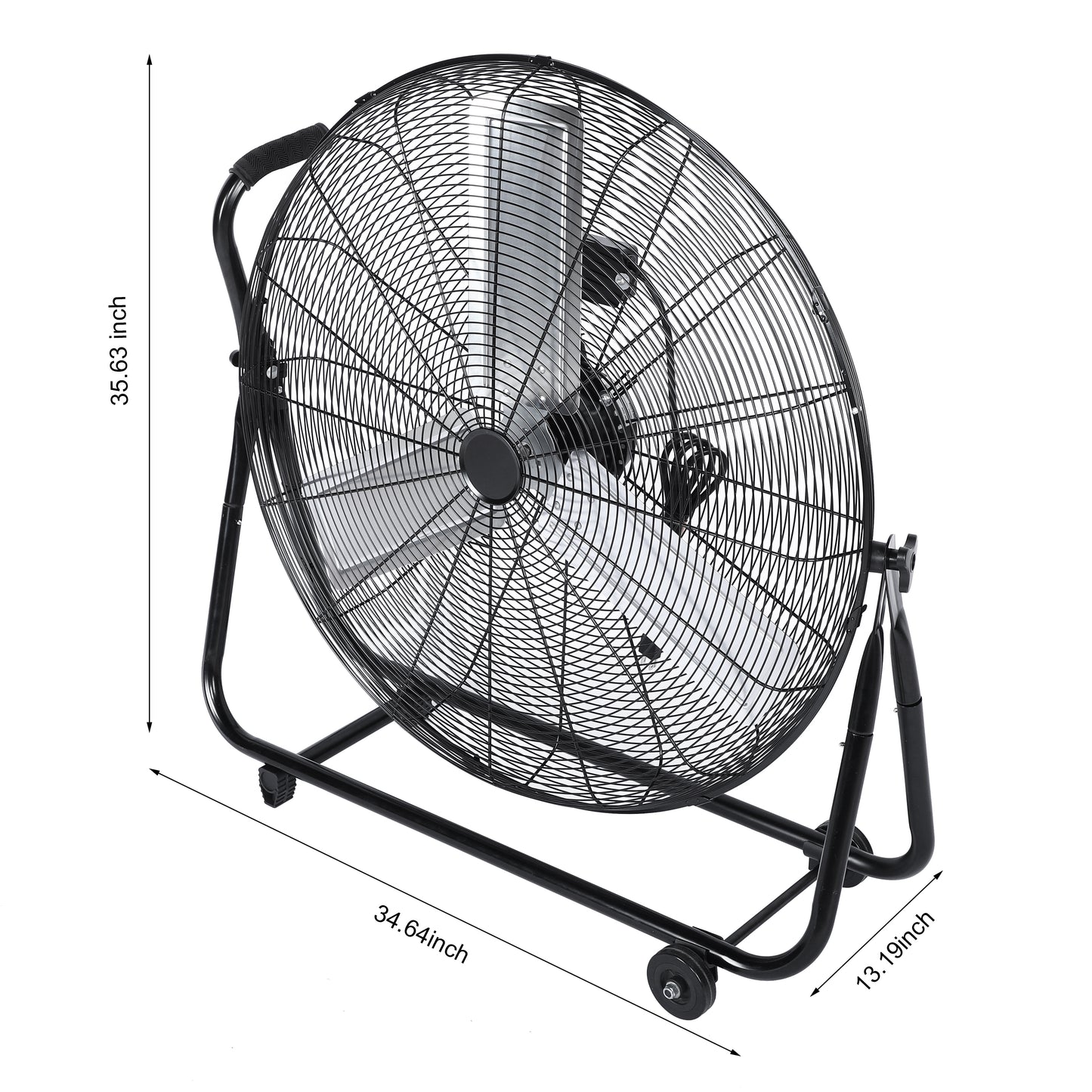 Dynamic 30-Inch Floor Fan with Roll Booster - Industrial-Grade Airflow, 360 Degree Adjustable Tilt, and Portable Design for Rapid Cooling and Flexible Air Circulation