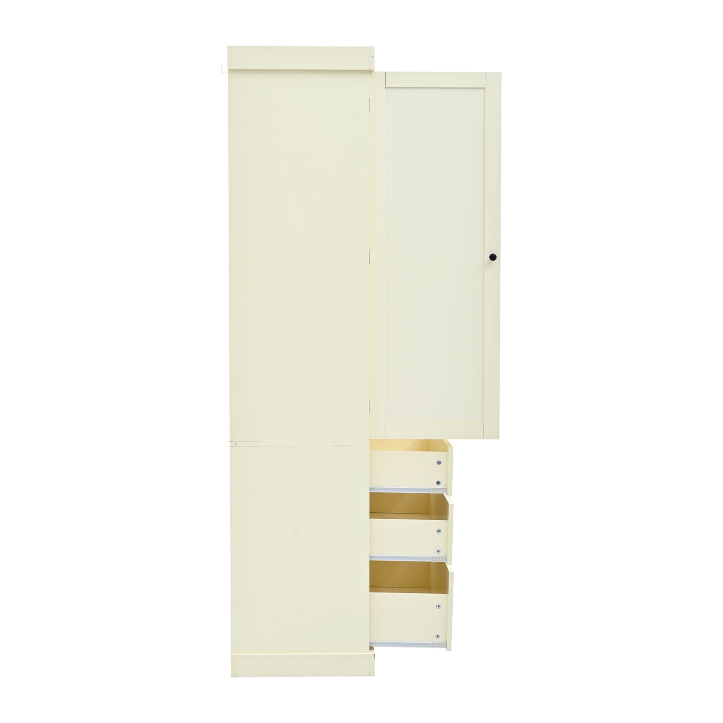 [Assembly Video Provided]TOPMAX 77inch Farmhouse Kitchen Pantry, Freestanding Tall Cupboard Storage Cabinet with 3 Adjustable Shelves, 8 Door Shelves, 3 Drawers for Kitchen, Dining Room, Cream