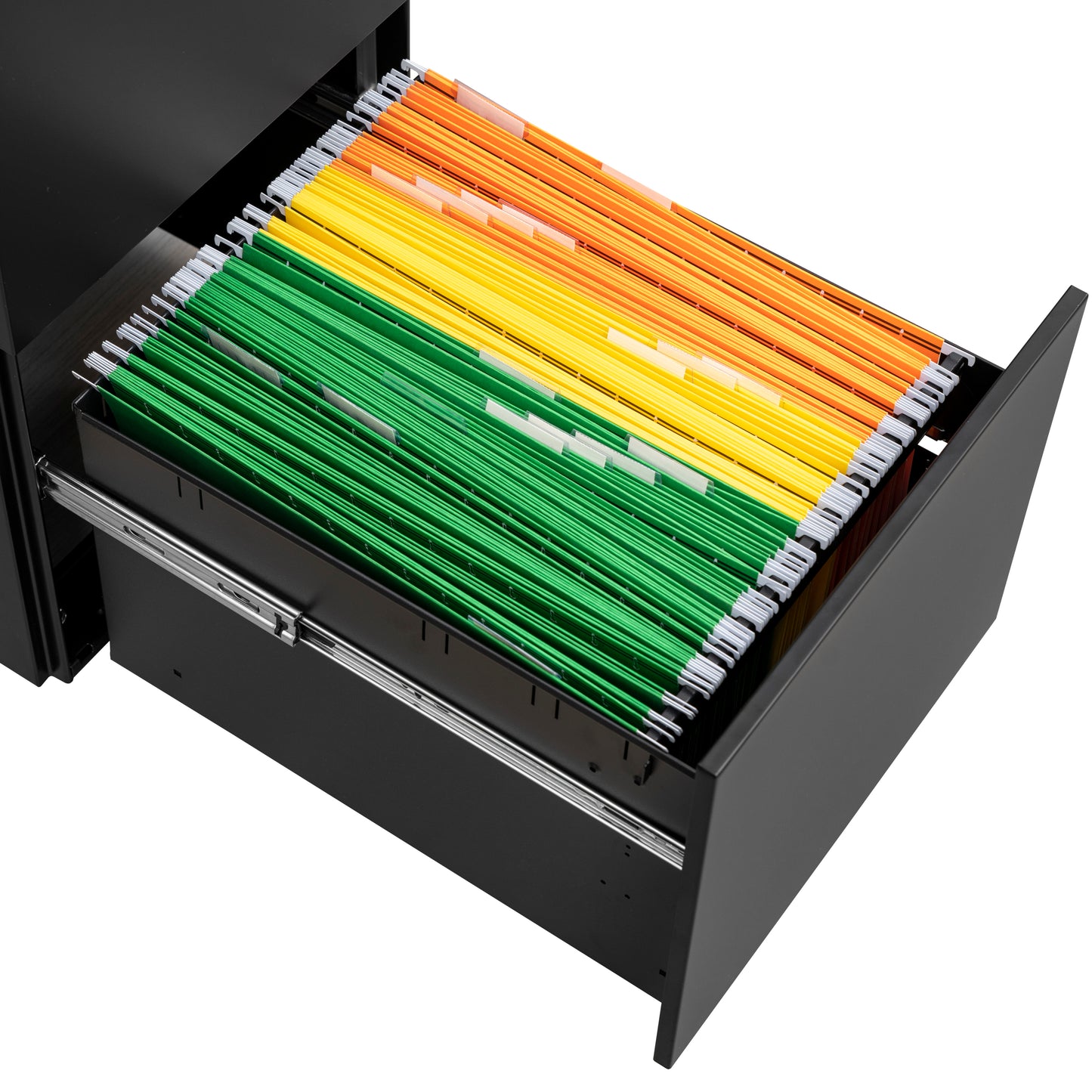 2 Drawer File Cabinet with Lock, Steel Mobile Filing Cabinet on Anti-tilt Wheels, Rolling Locking Office Cabinets Under Desk for Legal/Letter Size