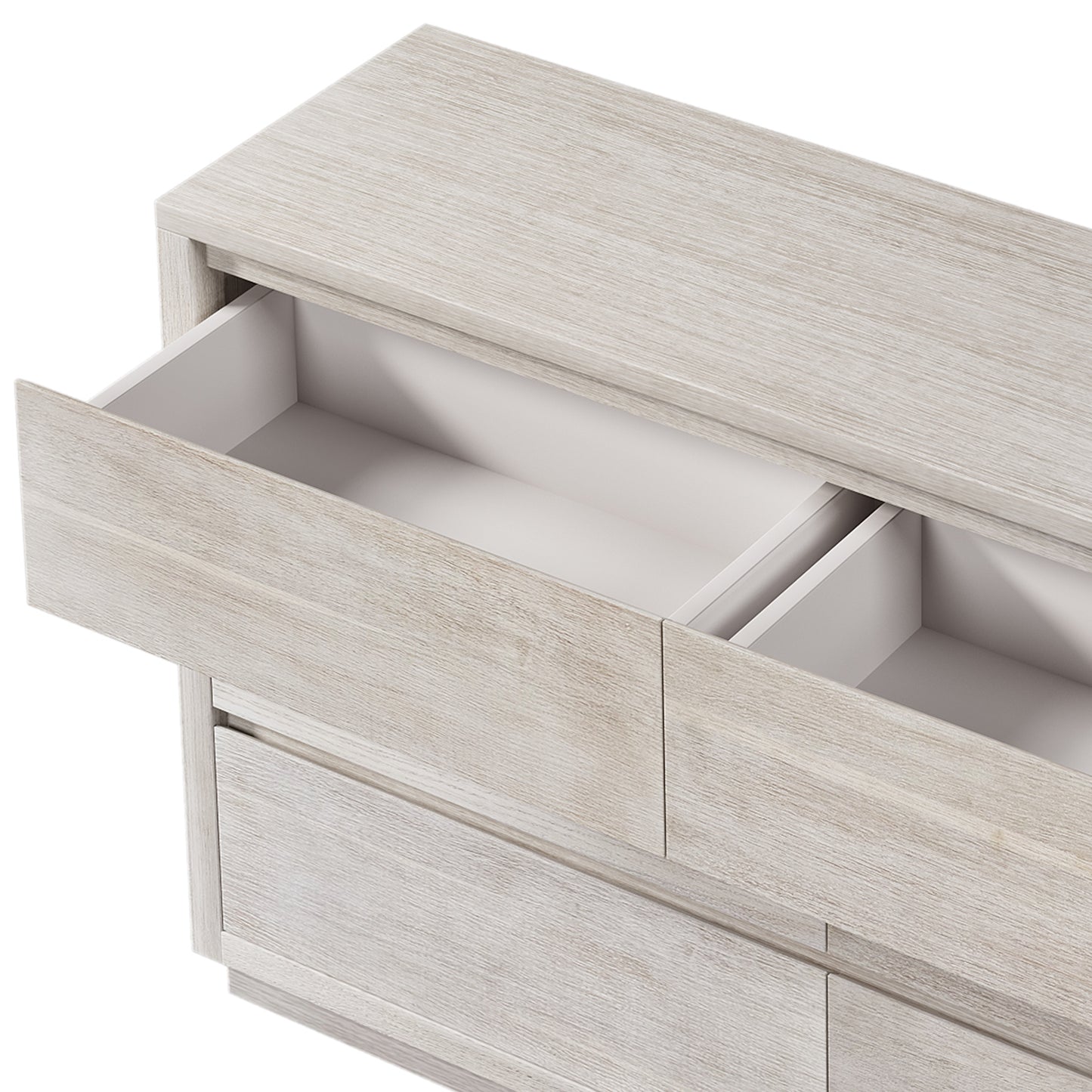 Modern Style Wood Veneer 6-Drawer Dresser for Bedroom, Living Room, Stone Gray