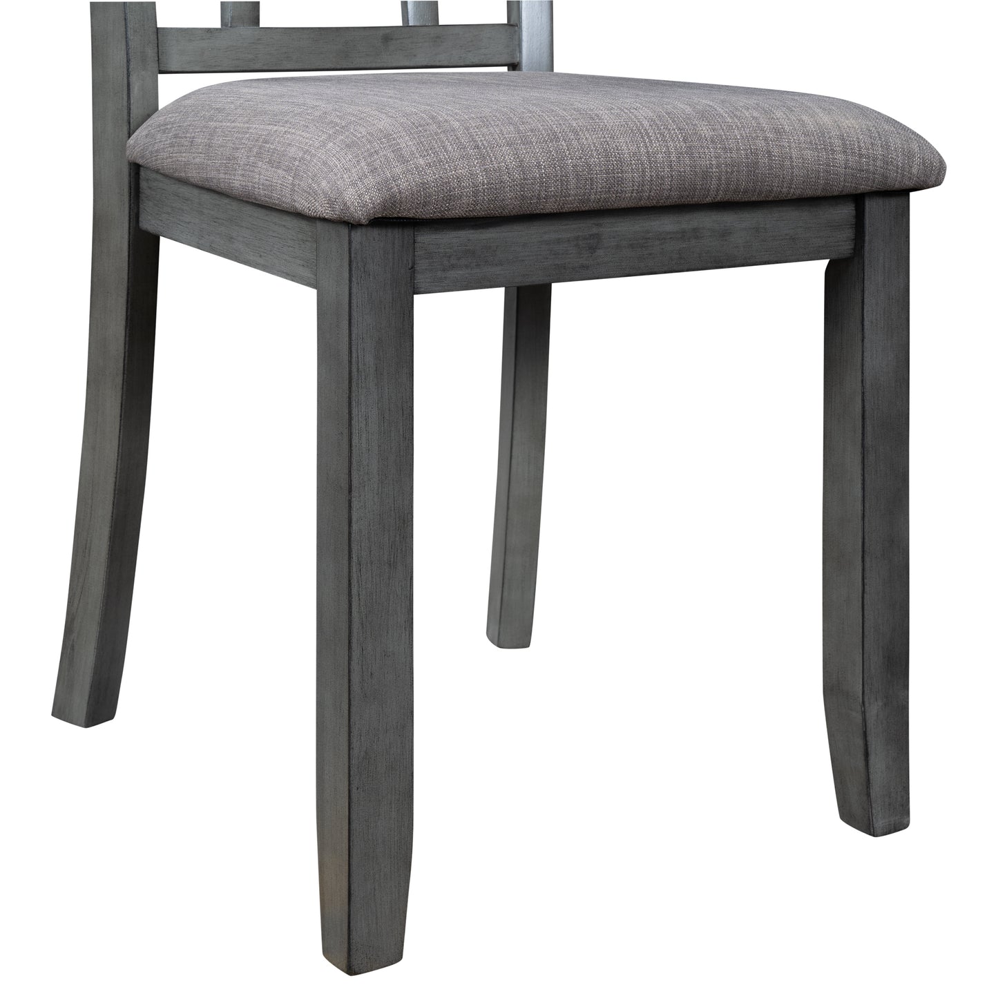 TOPMAX 6 Piece Wooden Dining Table set, Kitchen Table set with 4 Chairs and Bench, Farmhouse Rustic Style,Gray