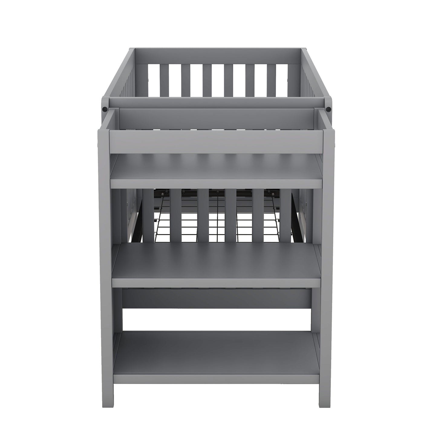 Convertible Crib/Full Size Bed with Changing Table, Gray