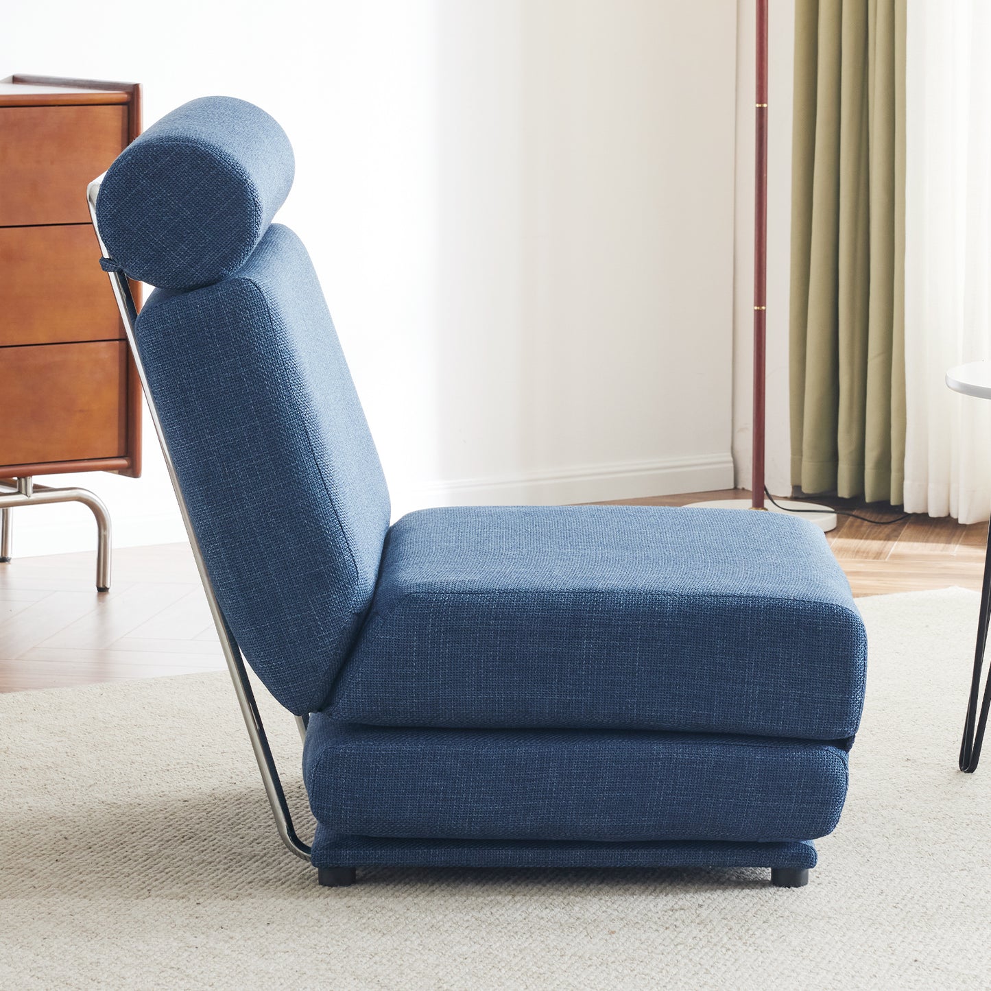 Single Sofa Chair Foldable Single Sofa Bed with Pillow,Portable Foldable Sofa Bed,Leisure Sofa Chair,Easy to Store,Made of Breathable and Wearable Linen