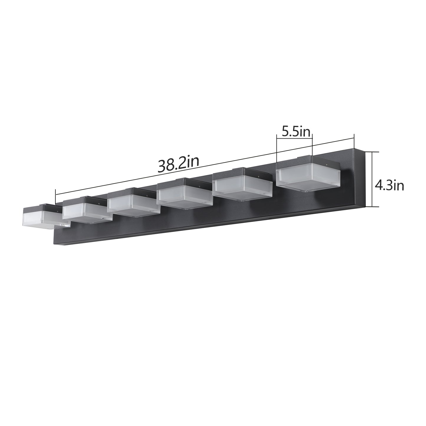 Modern 6-Light Black LED Vanity Mirror Light Fixture For Bathrooms And Makeup Tables
