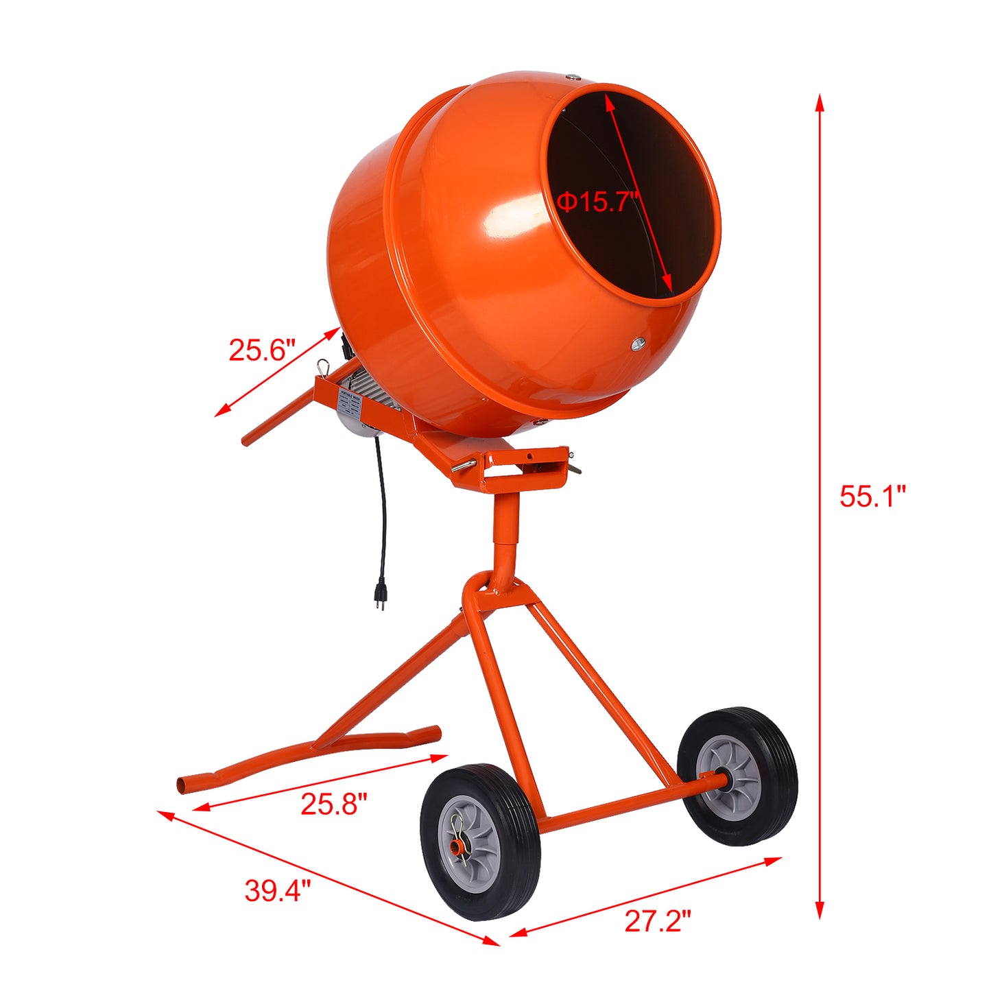 5.0 cu. ft. Portable Concrete Mixer,electric cement mixer ,ETL certificated copper motor