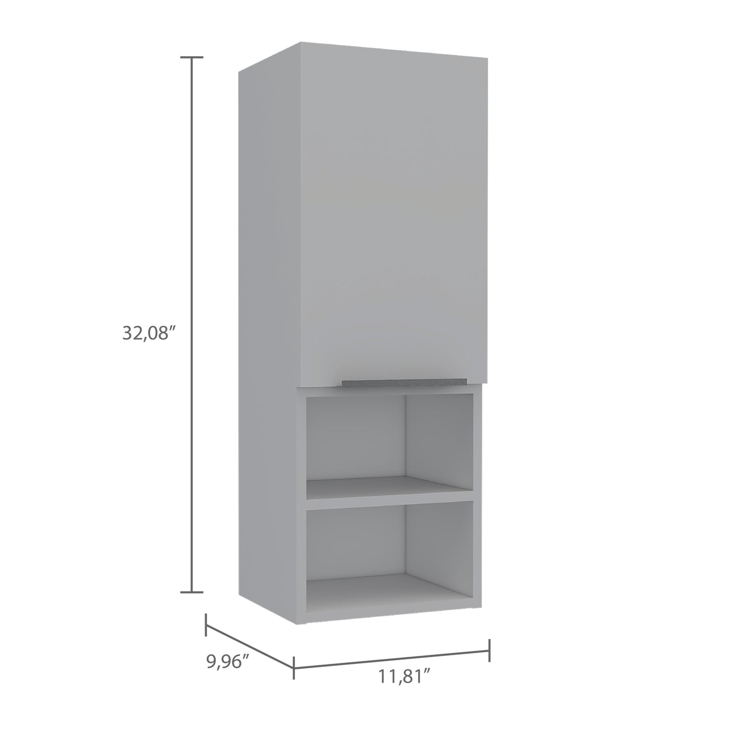 Mila  Bathroom Cabinet, Two Internal Shelves, Two External Shelves, Single Door -White